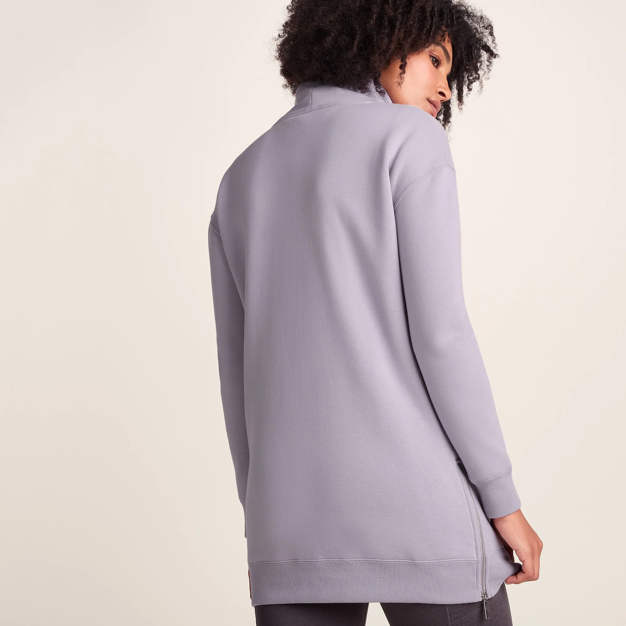 Drakeford Womens Supersoft Longline Sweat - Lavender Grey - Image 3
