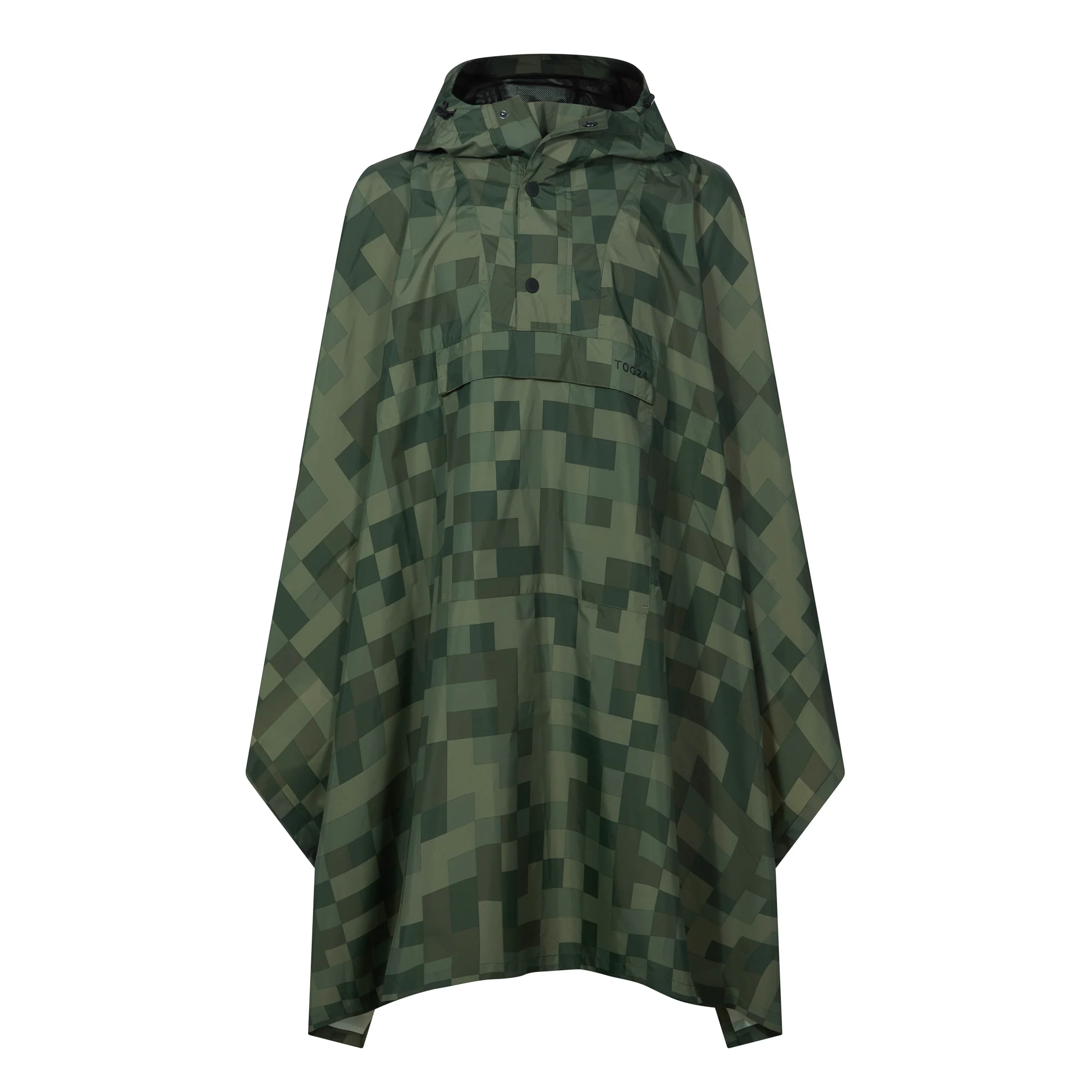 Drench Unisex Waterproof Poncho - Forage Green Pixel Print - Image 8
