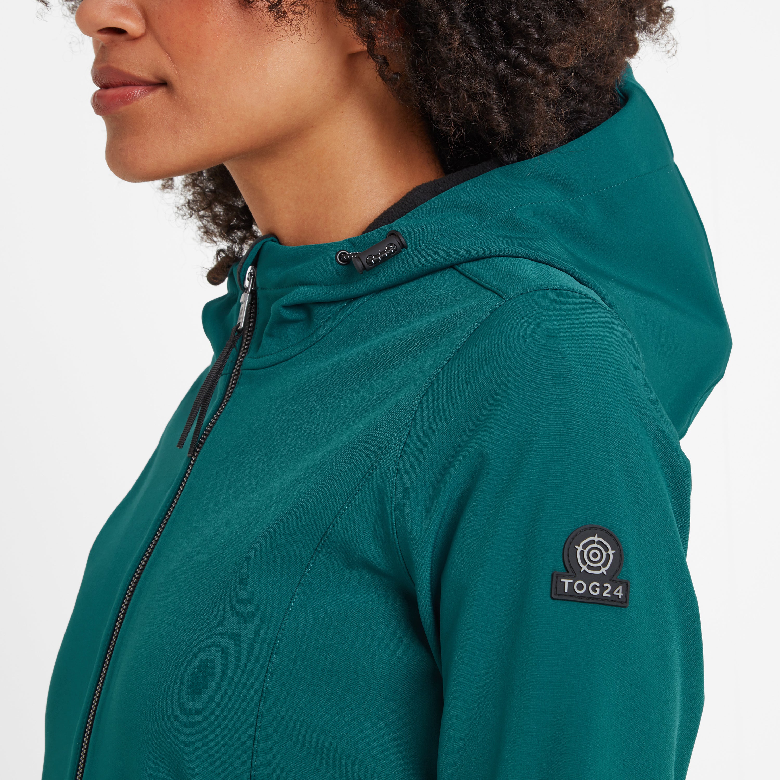 Enya Womens Longline Waterproof Softshell Jacket - Deep Teal - Image 5