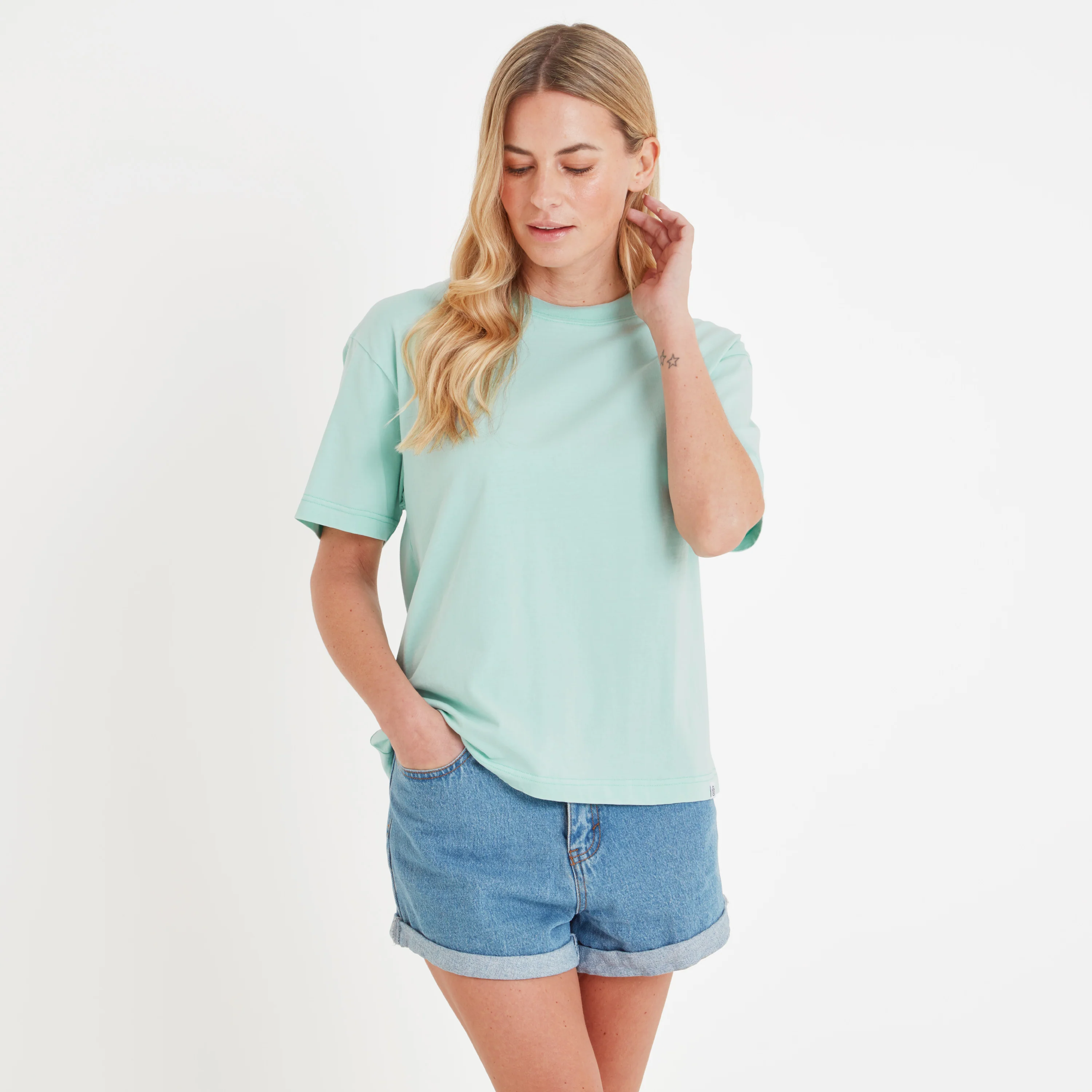 Erica Womens 100% Cotton Supersoft T-Shirt - Aqua Mist - Image 2