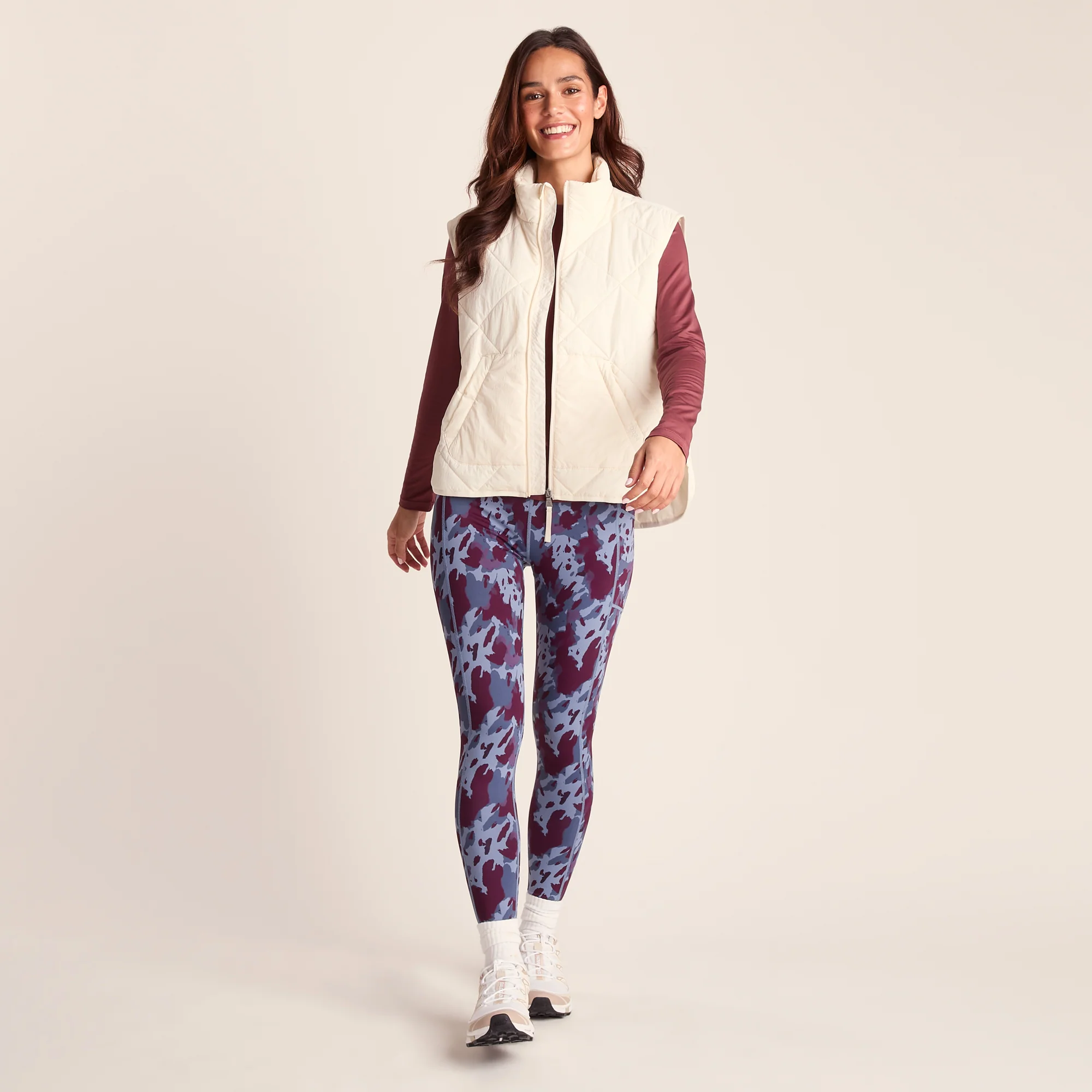 Farby Womens Breathable Performance Leggings - Smokey Blue Print - Image 2