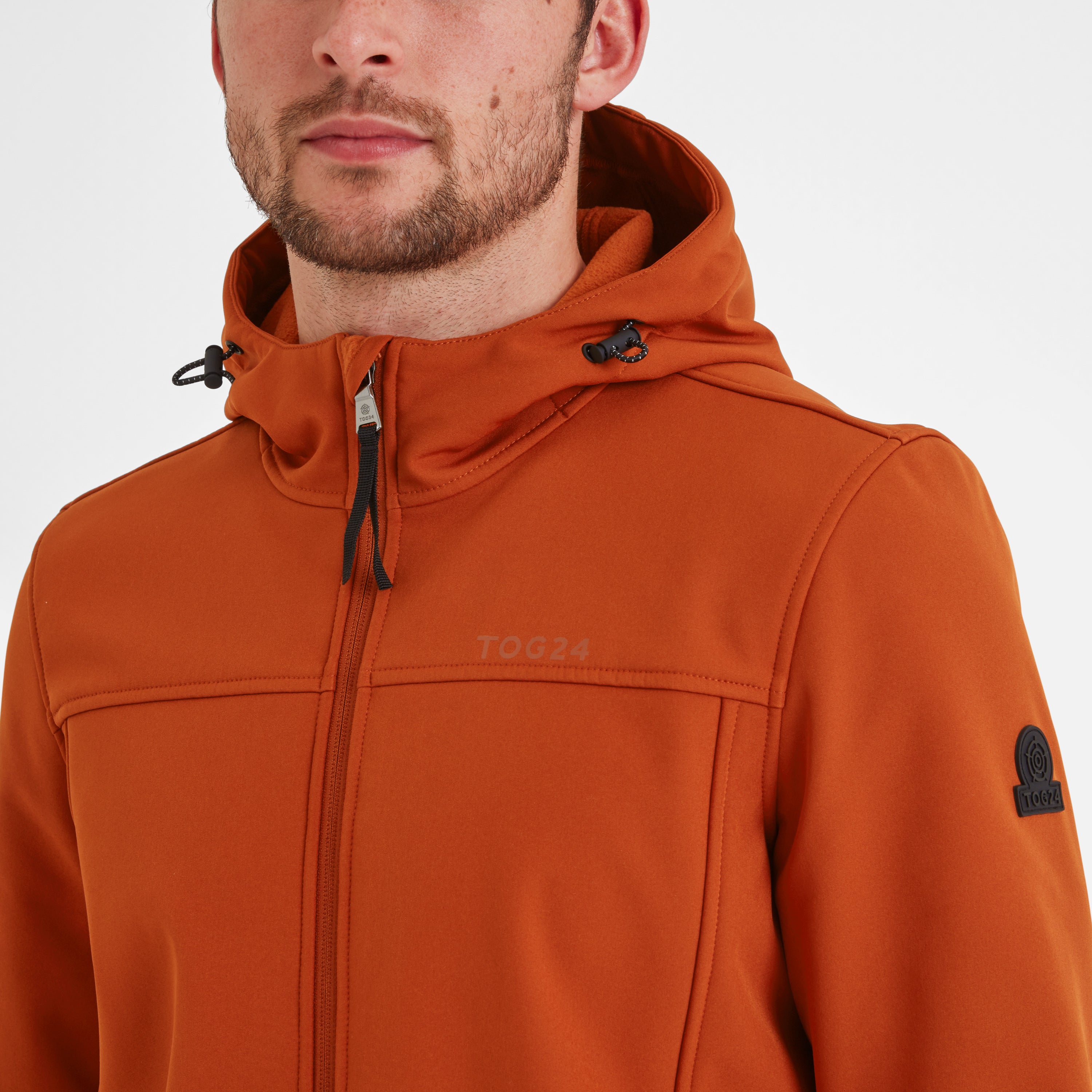 Feizor Mens Shower Resistant Softshell Hooded Jacket - Burnt Orange - Image 8
