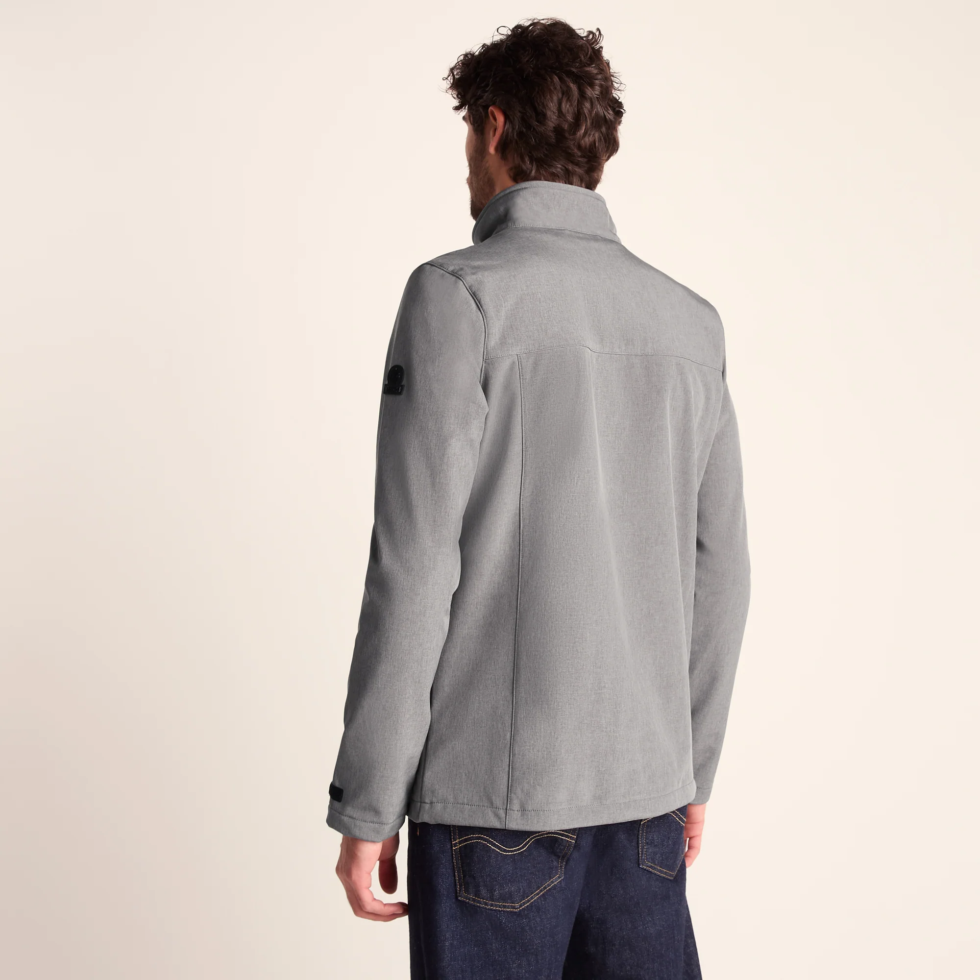 Feizor Mens Shower Resistant Softshell Jacket - Dark Grey Marl - Image 6