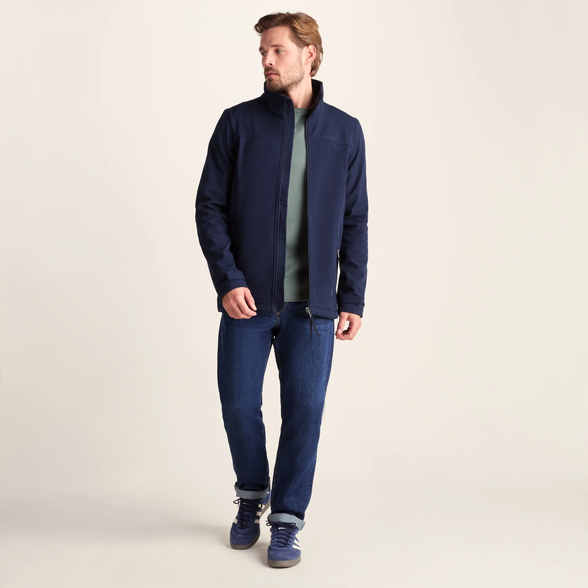 Feizor Mens Shower Resistant Softshell Jacket - Navy - Image 3