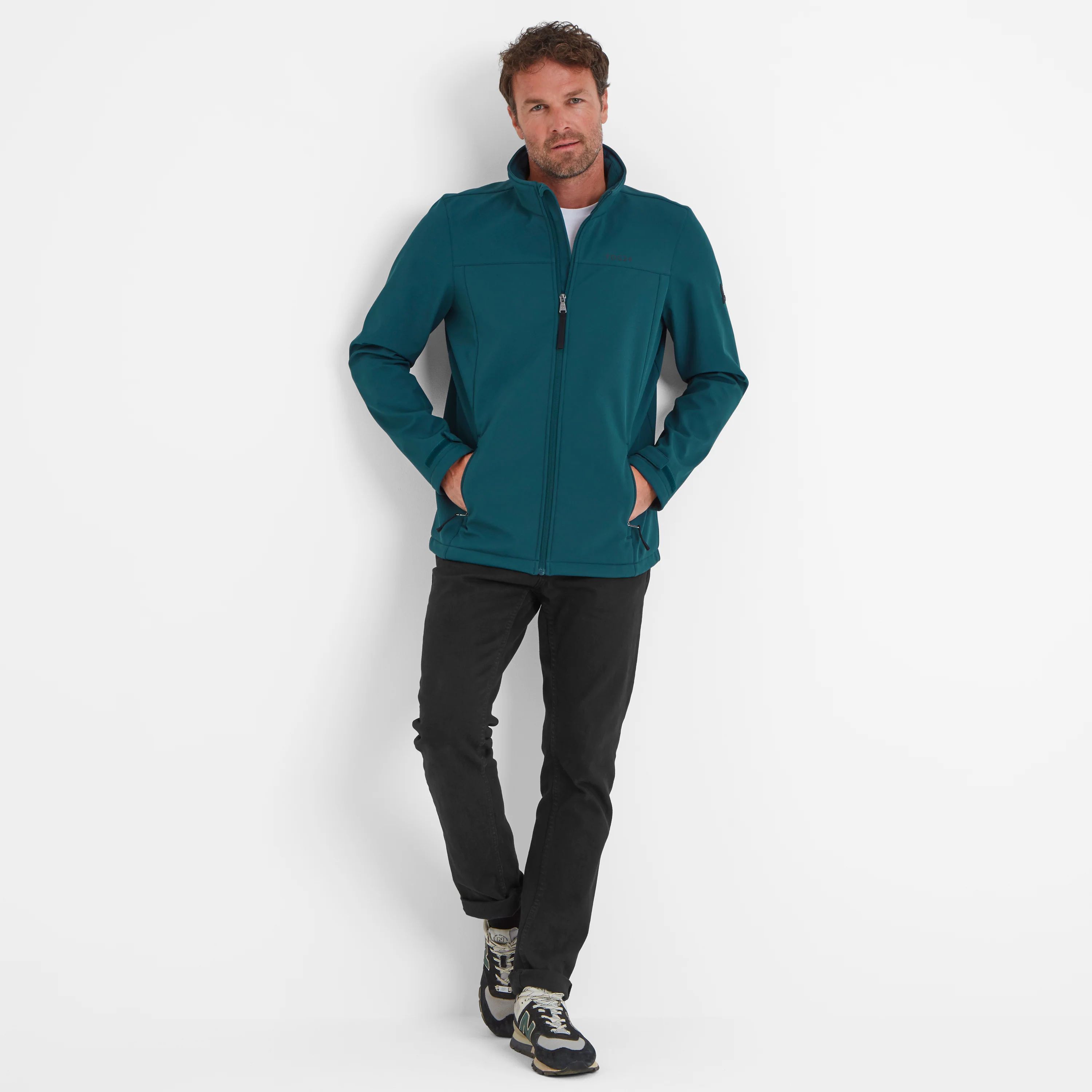 Feizor Mens Shower Resistant Softshell Jacket - Petrol Green - Image 3