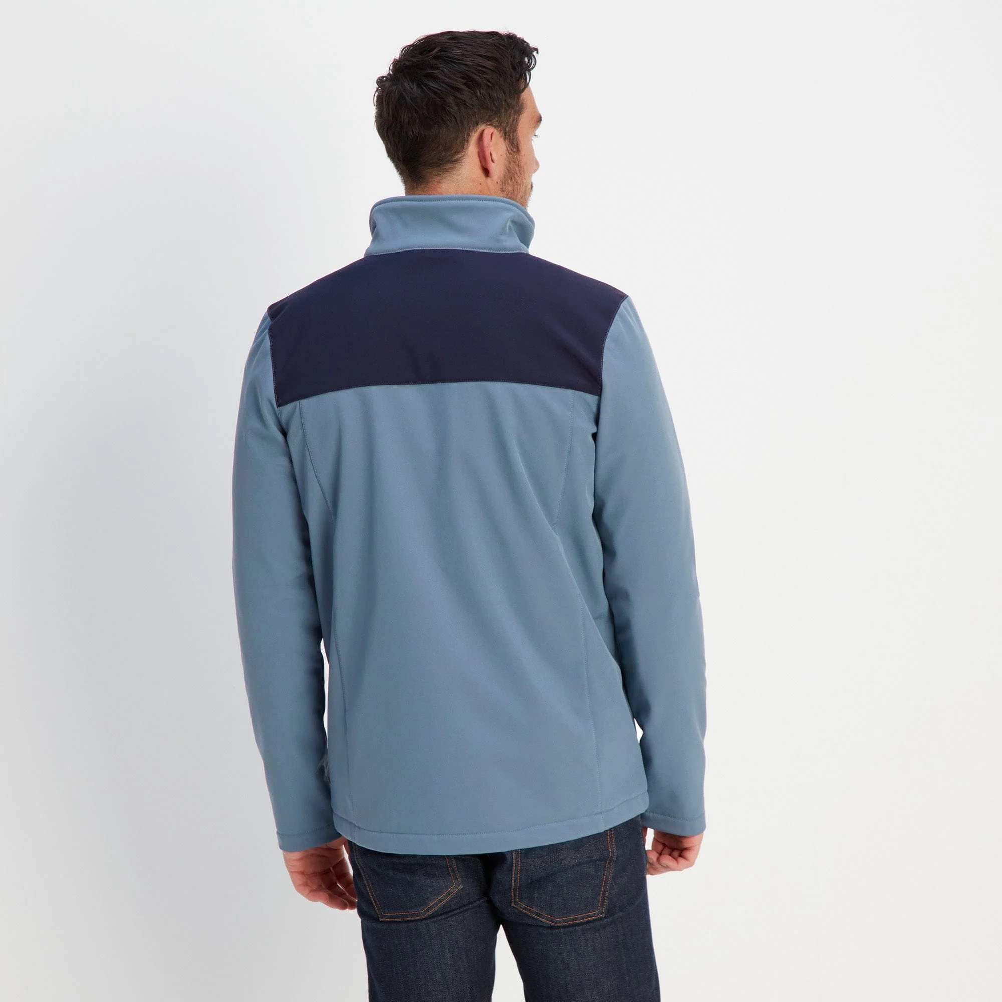 Feizor Mens Shower Resistant Softshell Jacket - Steel Blue/Navy - Image 5