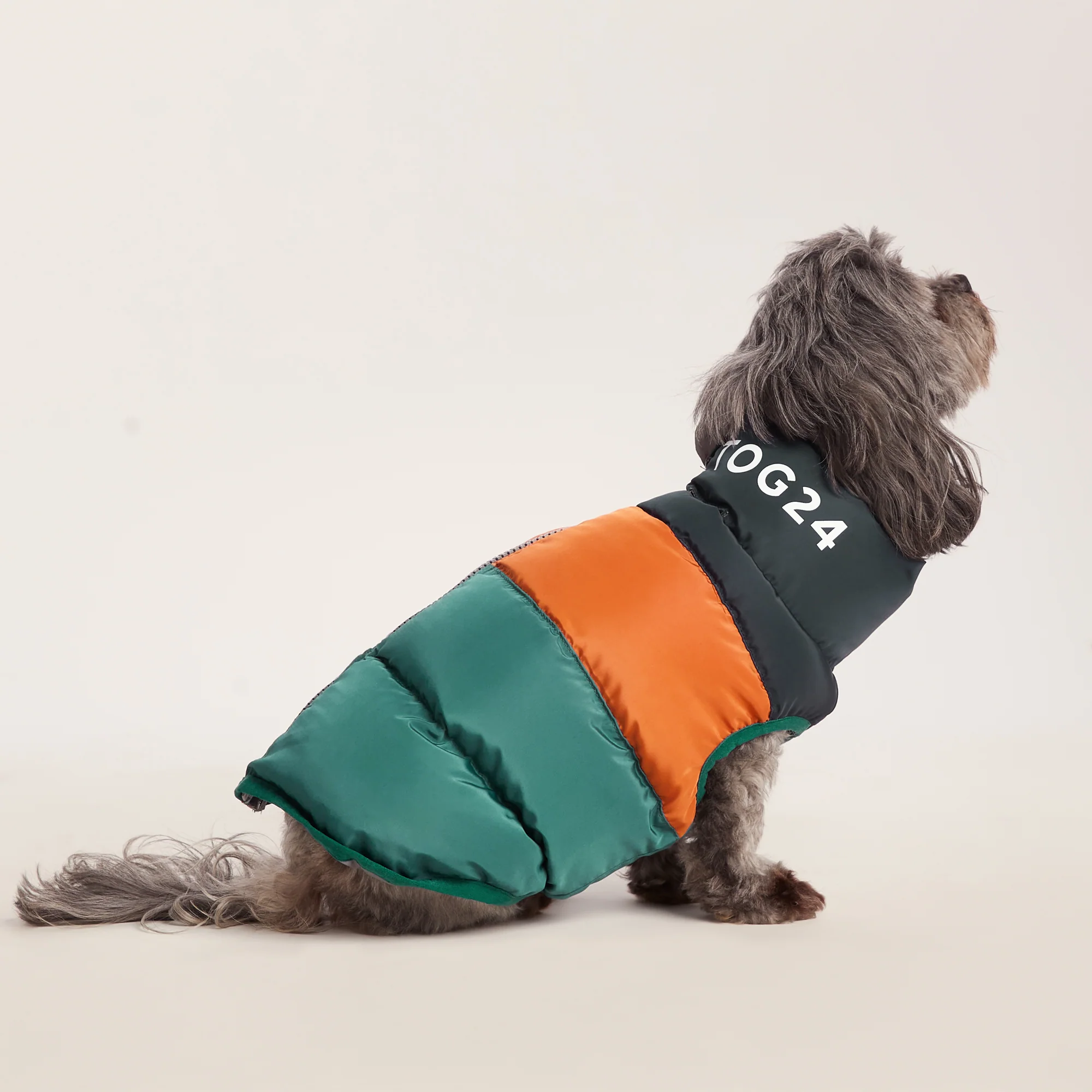 Fetch Padded Dog Coat XS - Dark Indigo/Mahogany Orange/Dark Turquoise - Image 3