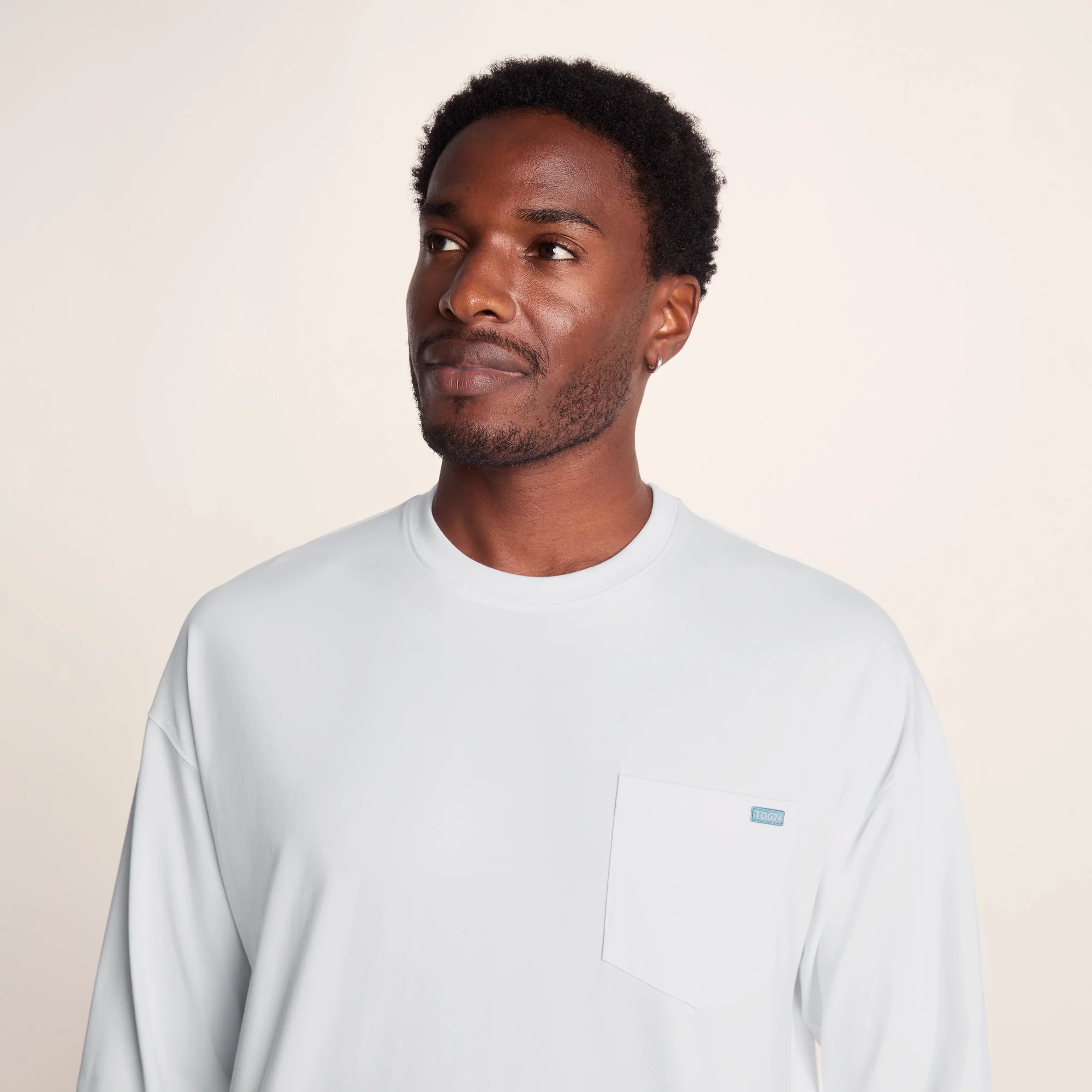 Formby Mens Relaxed Fit Long Sleeve Supersoft Jersey T-Shirt - Optic White - Image 4