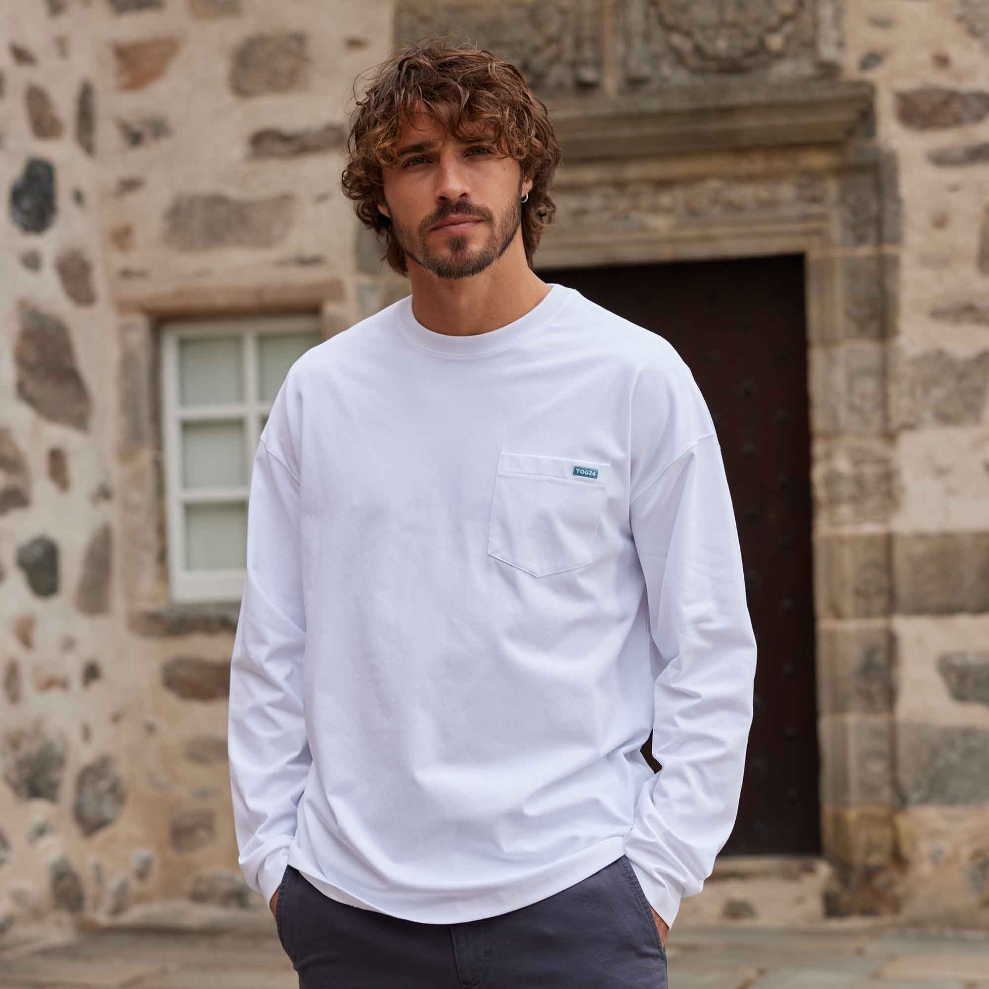 Formby Mens Relaxed Fit Long Sleeve Supersoft Jersey T-Shirt - Optic White - Image 6