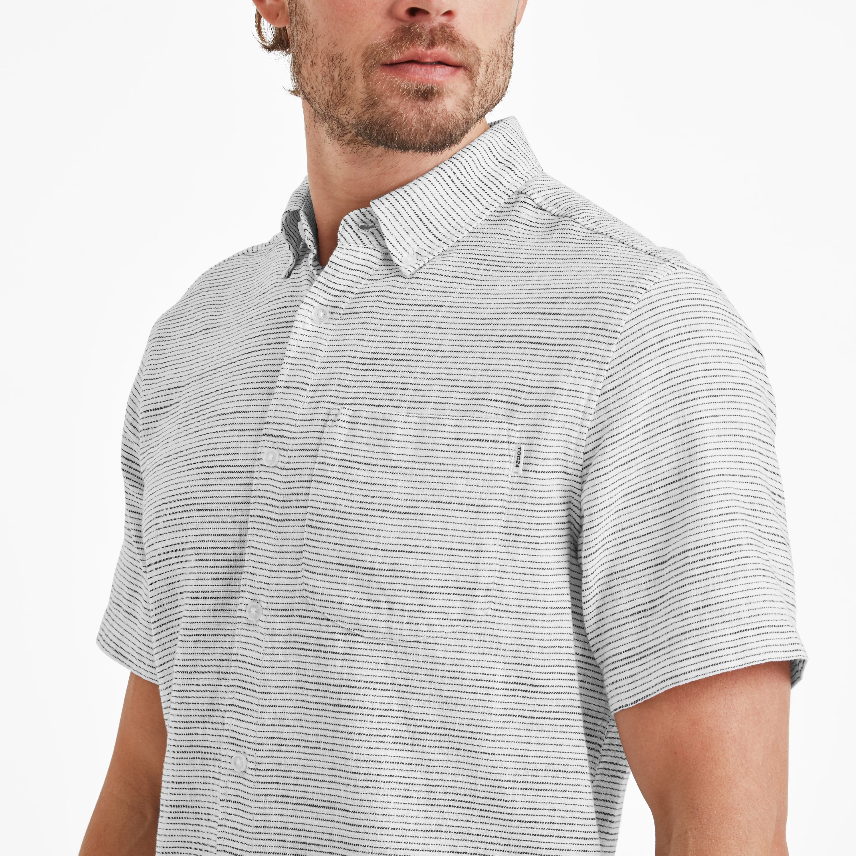 Greyson Mens 100% Cotton Short Sleeve Supersoft Shirt - Optic White - Image 5