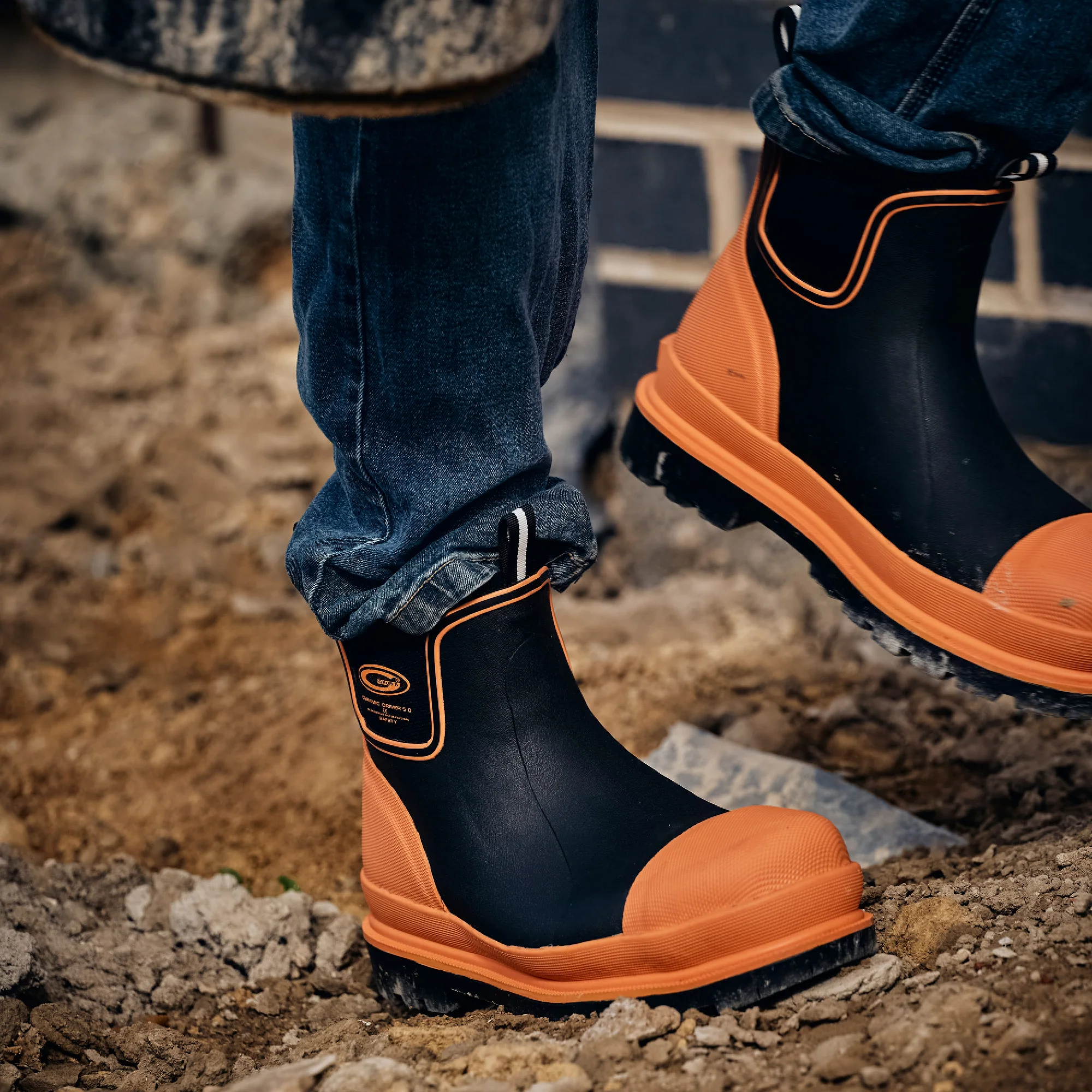 Grubs Boots Ceramic Driver Safety Mid Height Wellington Mens - Orange - Image 4