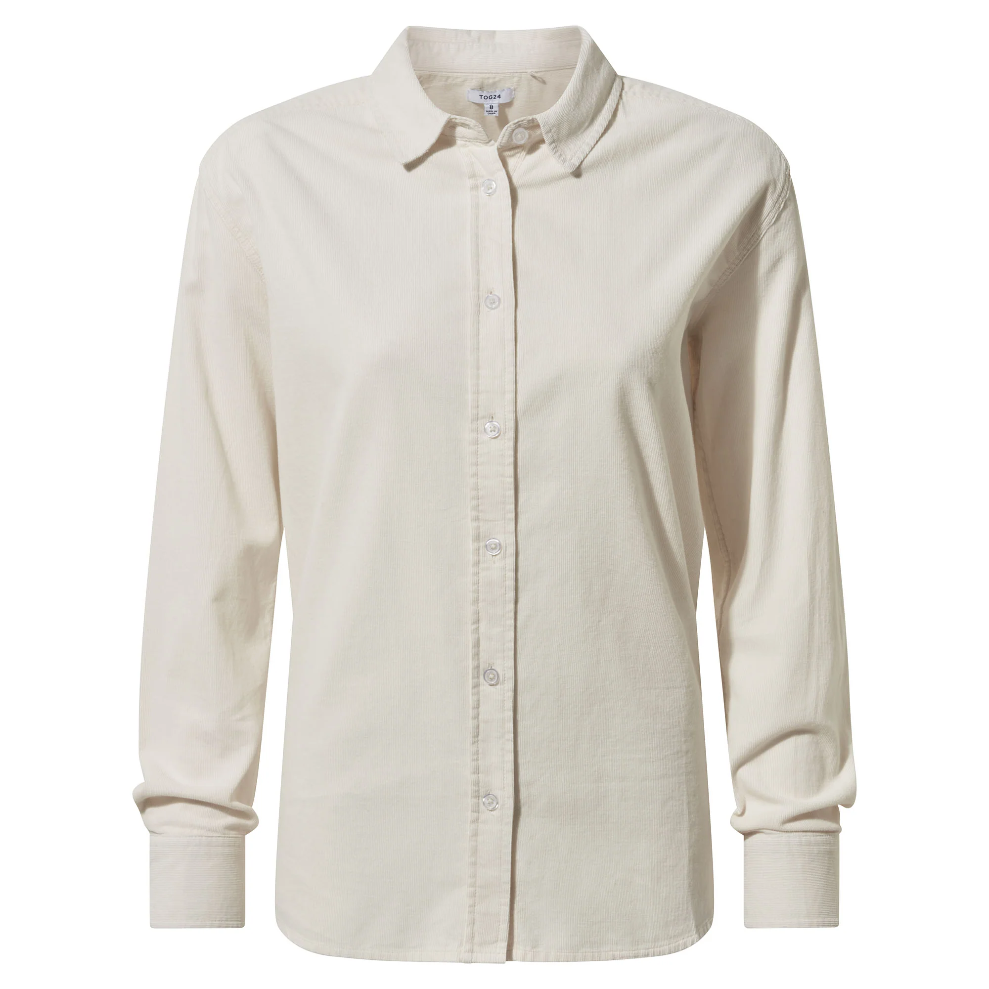 Harby Womens Long Sleeve Lightweight Corduroy Shirt - Vanilla - Image 7