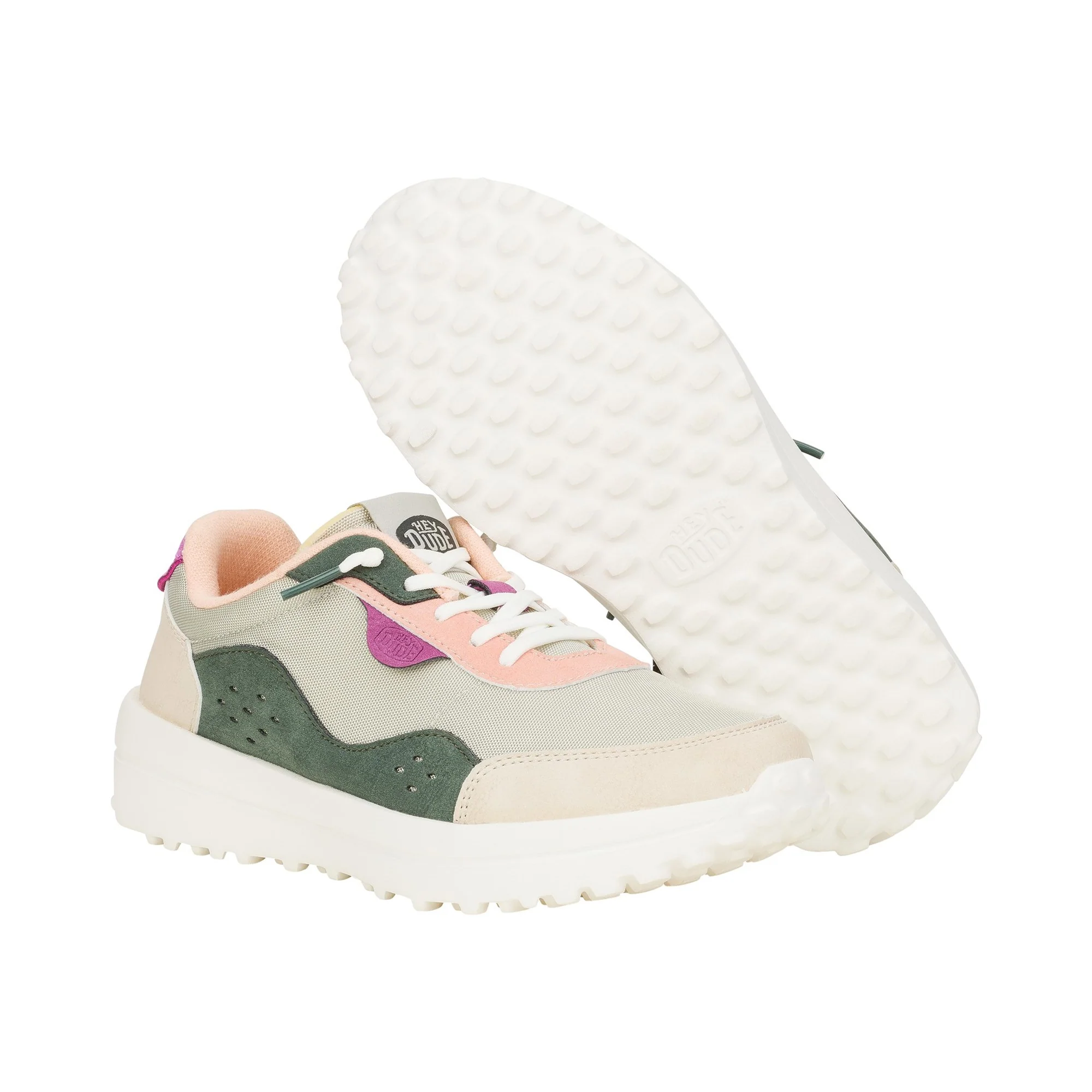 HEYDUDE Hayden Colorblock Womens Trainers - Dusty Olive/Multi - Image 3