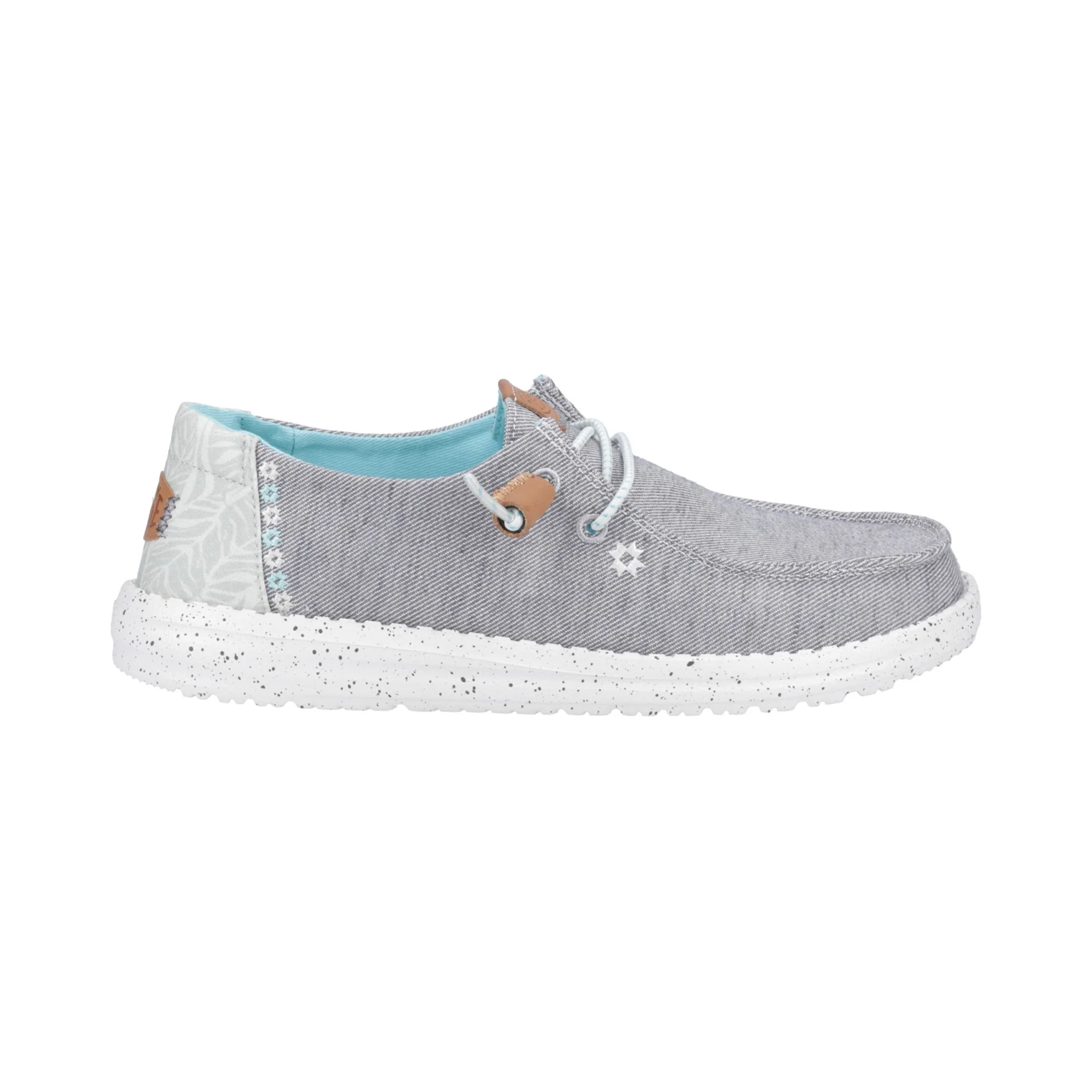 HEYDUDE Wendy Heathered Slub Tropical Womens Shoe - Grey - Image 4