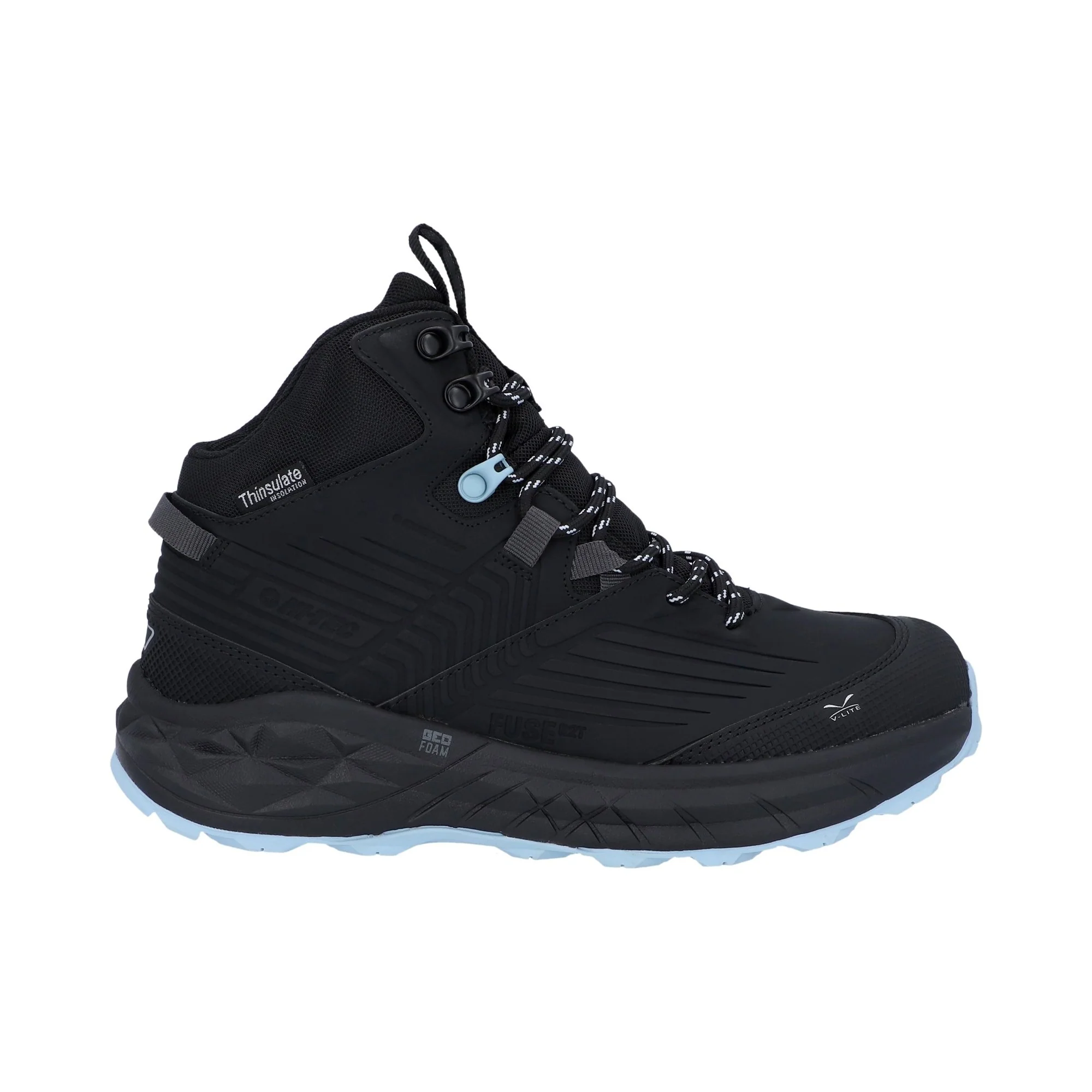 Hi-Tec Fuse Trek Mid Womens Hiking Boots - Black/Blue Fog - Image 5