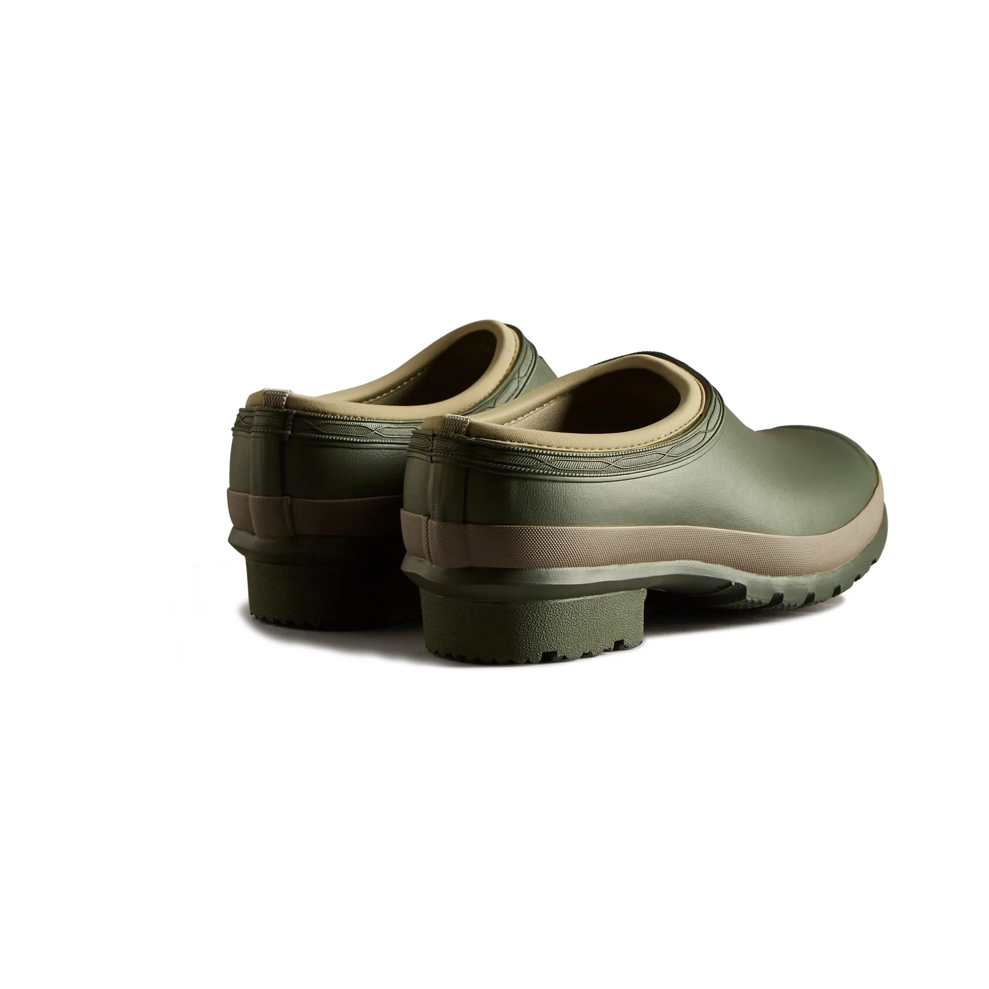 Hunter Gardener Mens Clogs - Dark Olive/Clay - Image 2