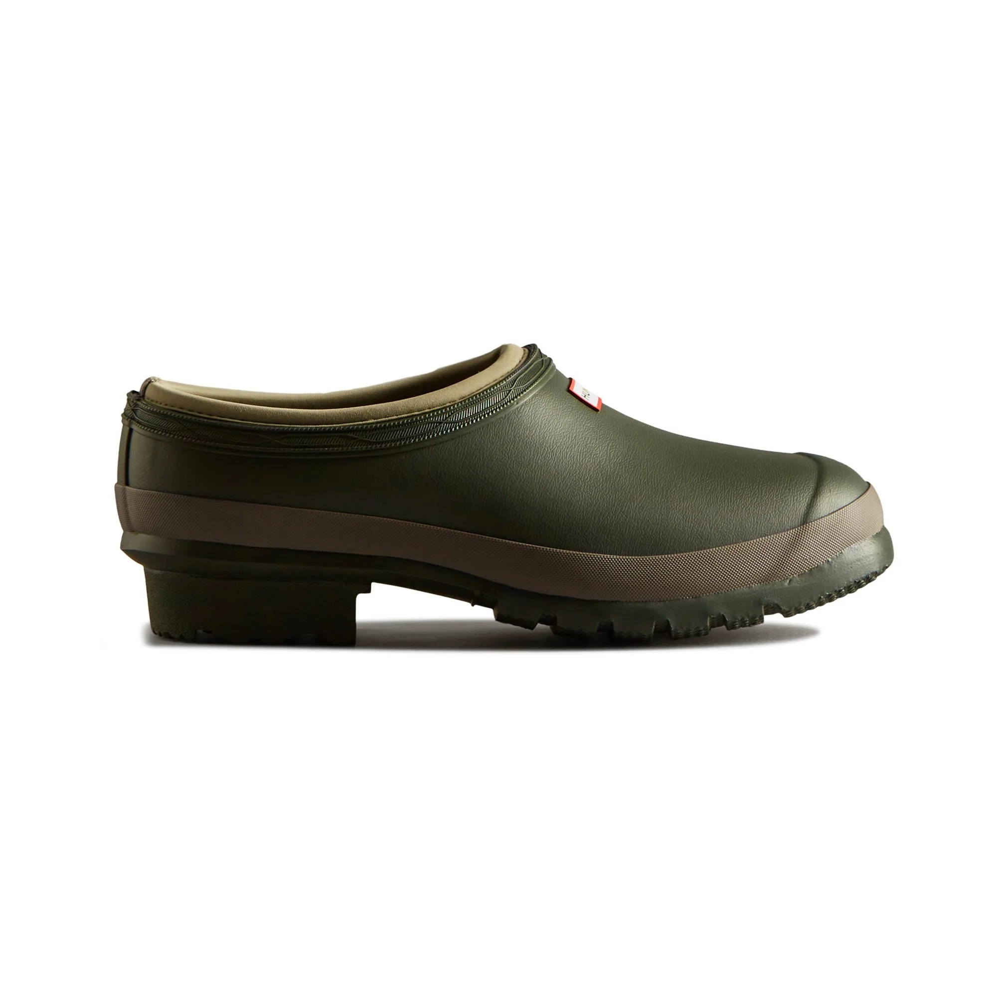 Hunter Gardener Mens Clogs - Dark Olive/Clay - Image 4