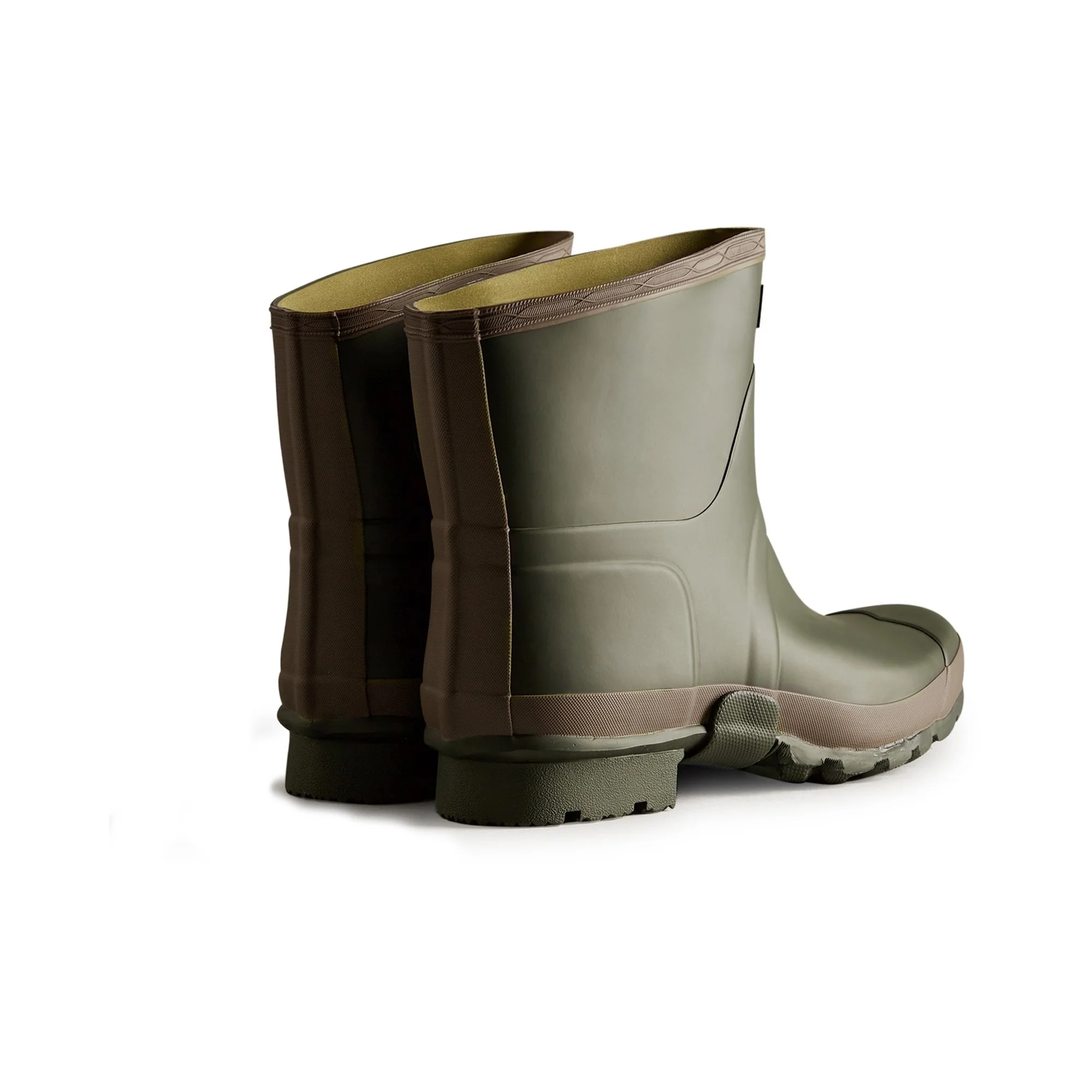 Hunter Gardener Short Mens Wellington Boot - Dark Olive/Clay - Image 2