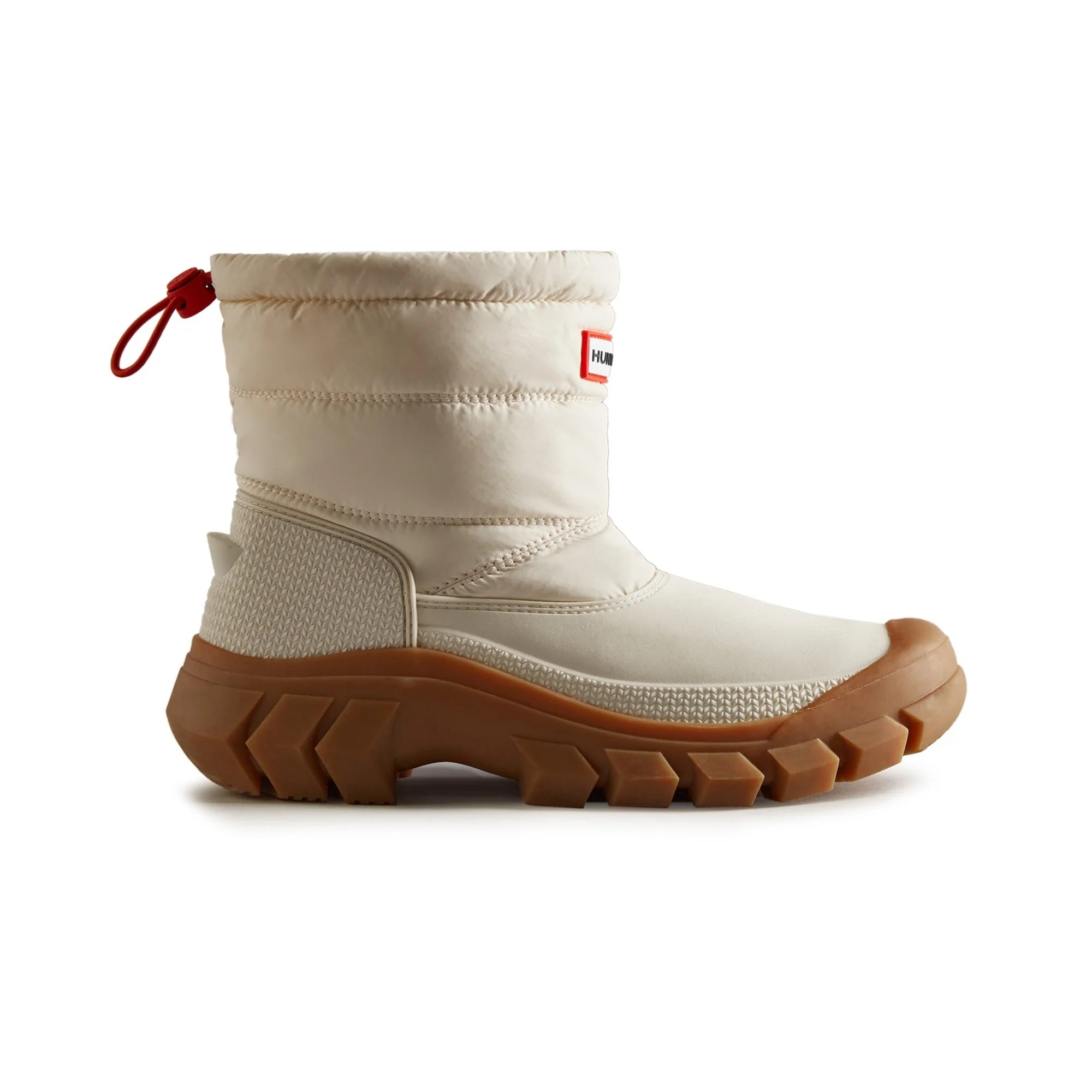 Hunter Intrepid Short Womens Snow Boot - White Willow/Gum - Image 4