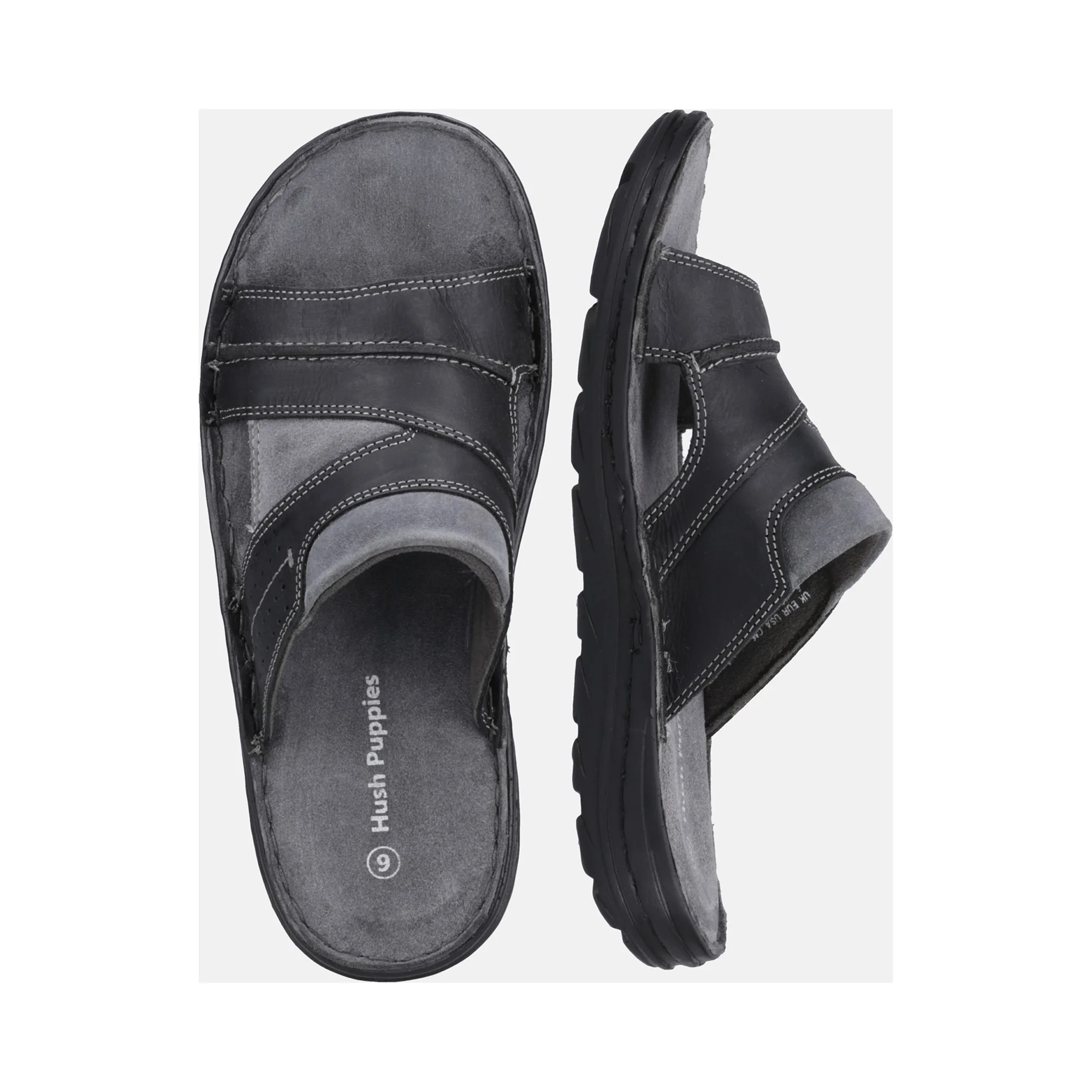 Hush Puppies Archer Mens Mule Sandal - Black - Image 6