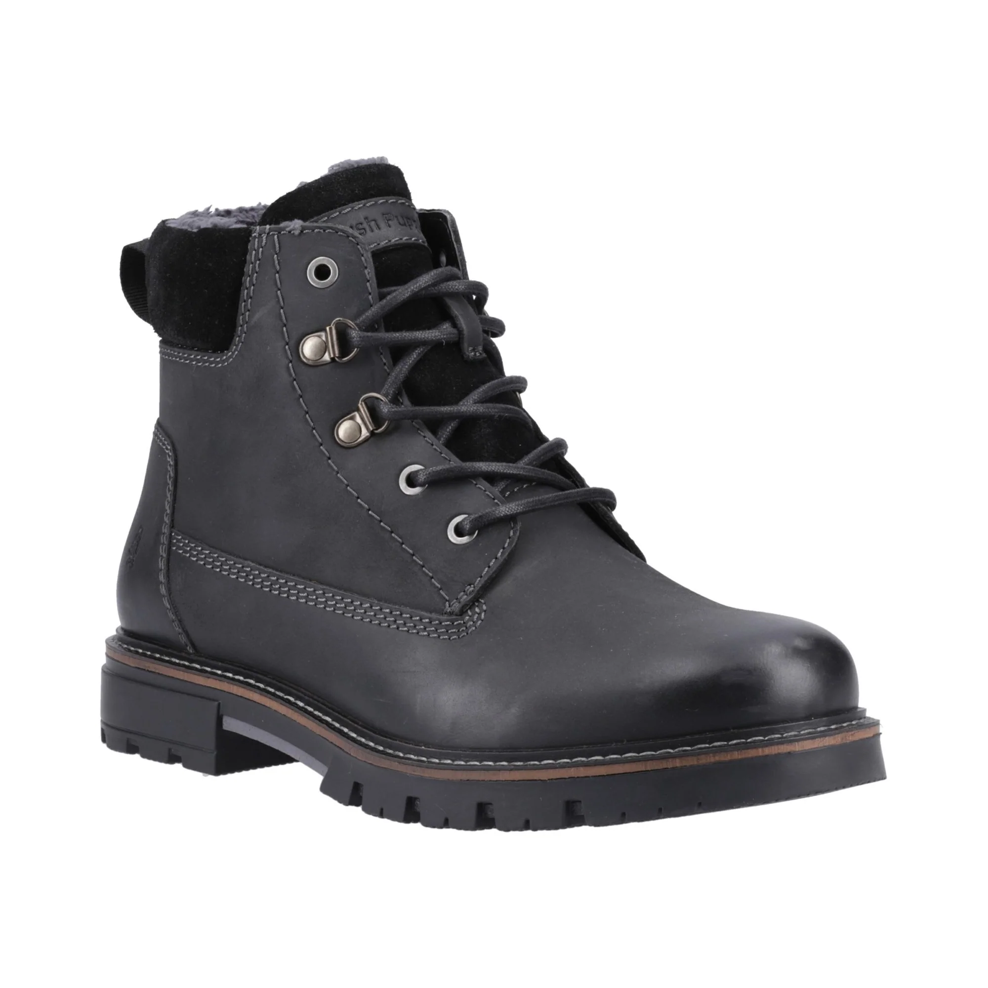 Hush Puppies Pier Shearling Lace Boot Mens - Black