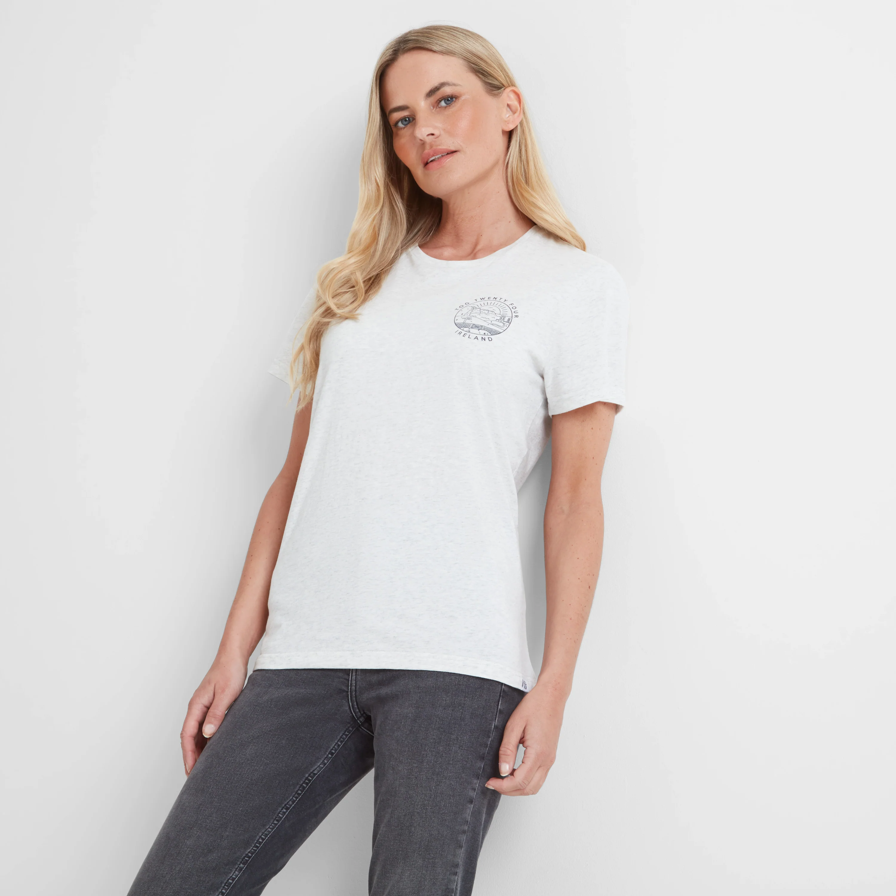 Ireland Womens 100% Cotton T-Shirt - Ice Grey Marl - Image 2