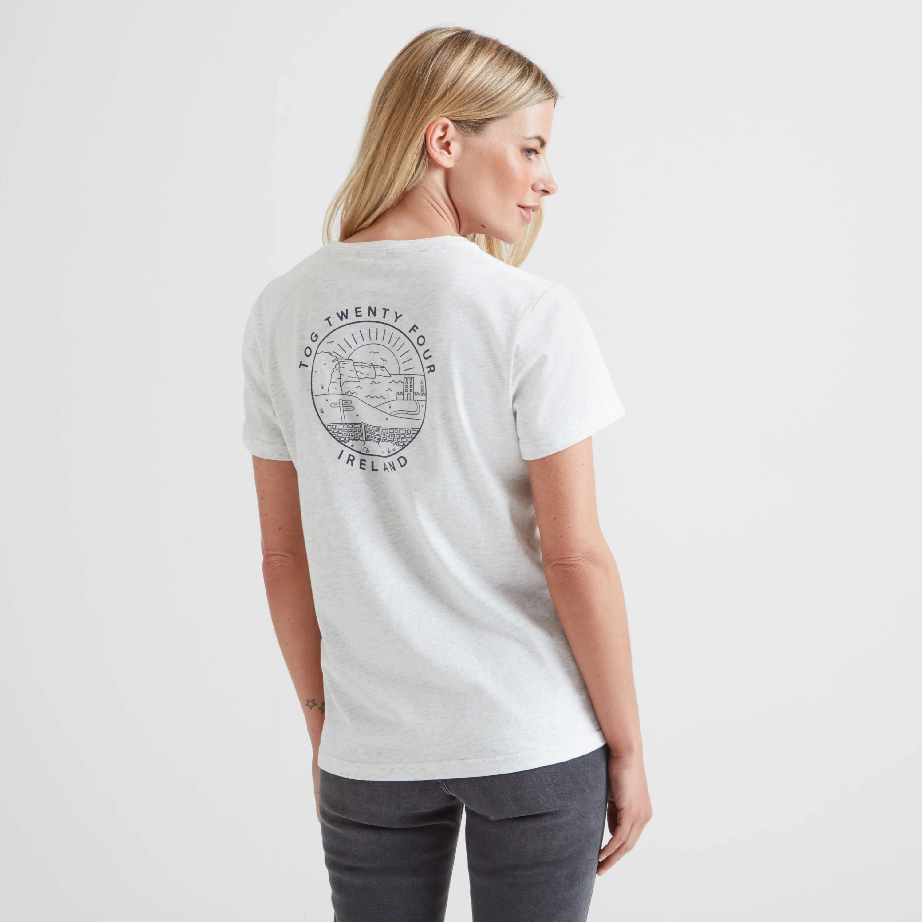 Ireland Womens 100% Cotton T-Shirt - Ice Grey Marl - Image 3