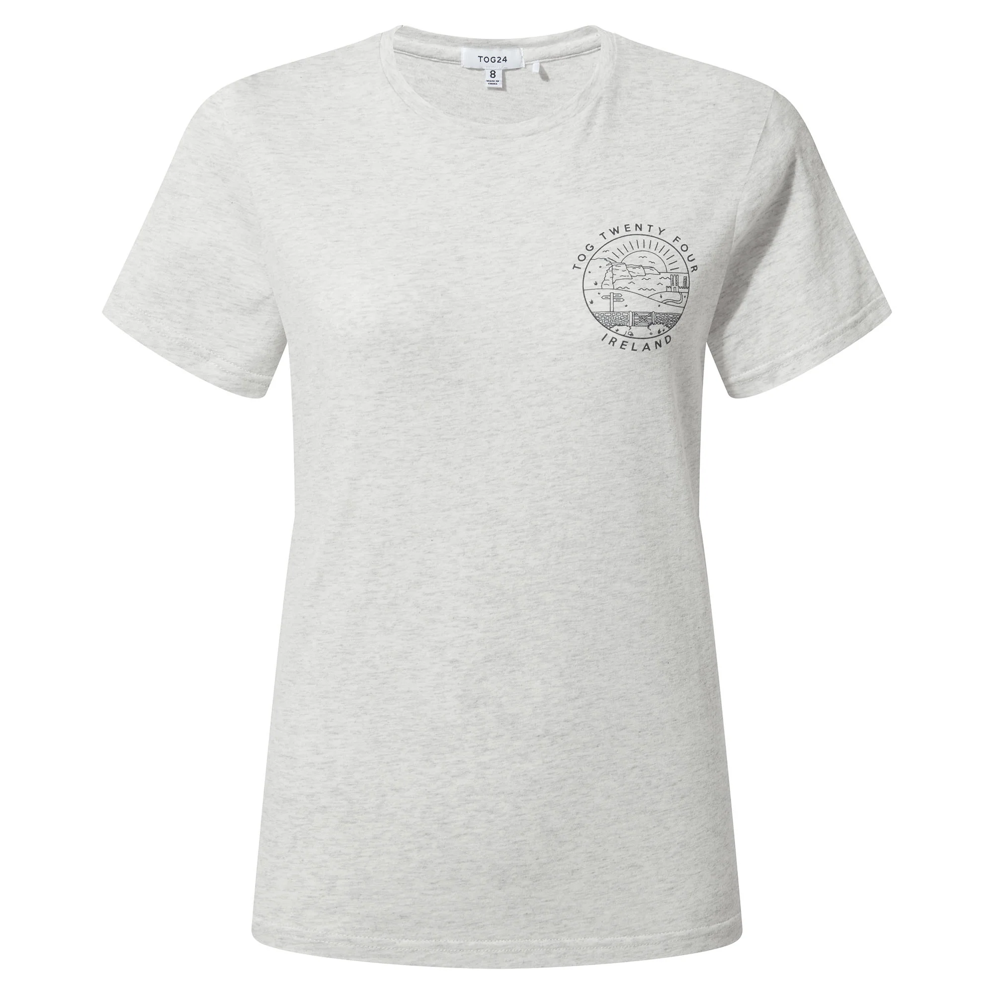 Ireland Womens 100% Cotton T-Shirt - Ice Grey Marl - Image 6