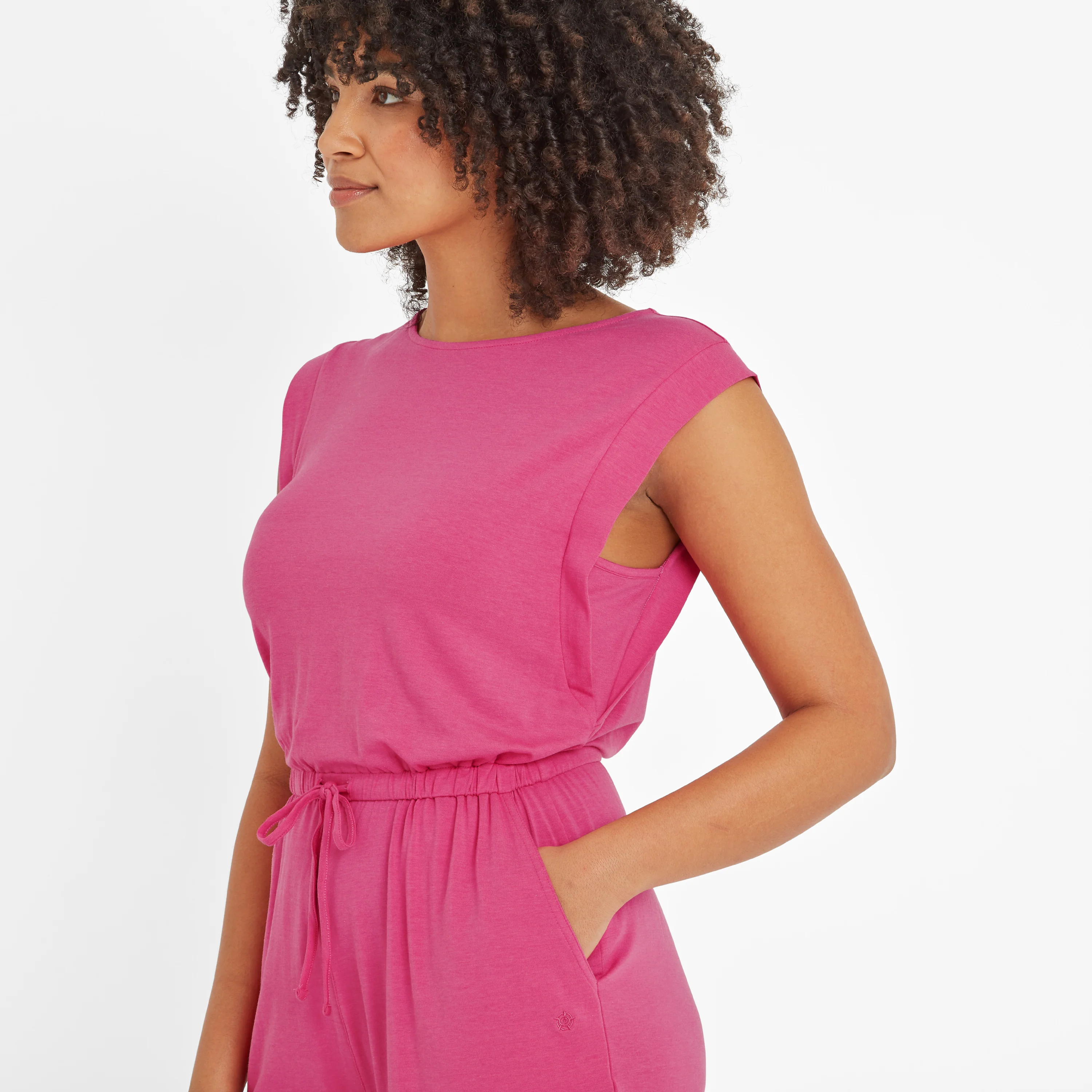 Jacinda Womens Supersoft Jersey Playsuit - Pink Flambe - Image 4