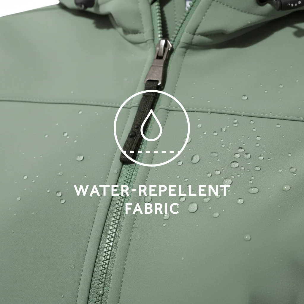 Keld Womens Shower Resistant Hooded Softshell Jacket - Light Forest - Image 6