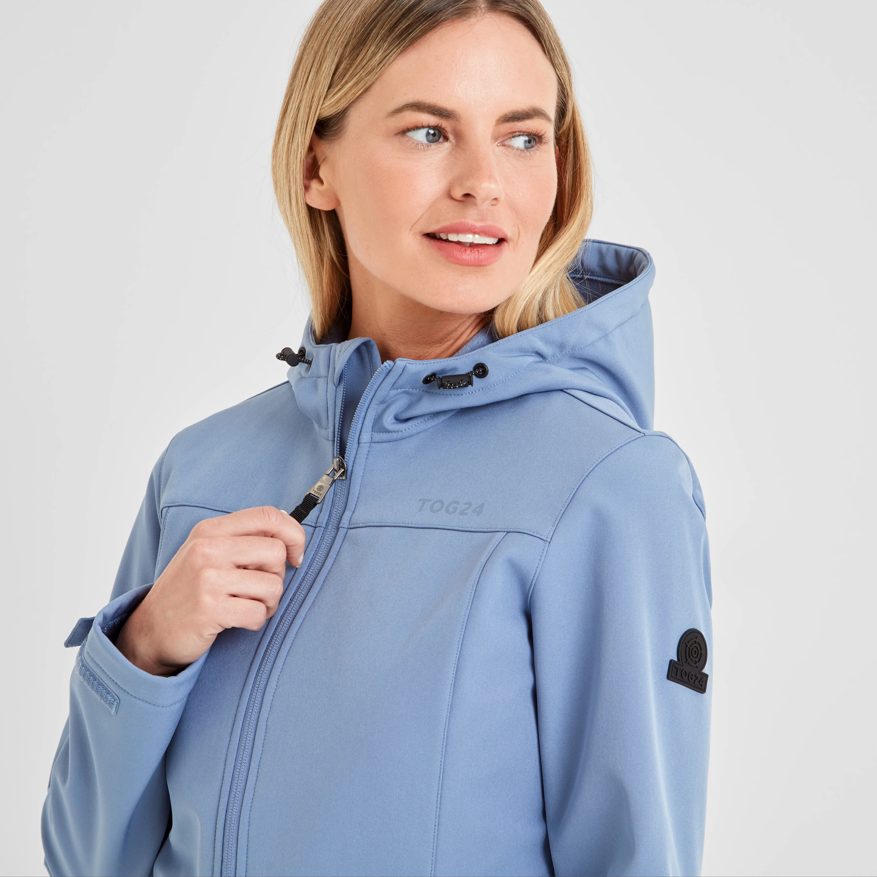 Keld Womens Shower Resistant Hooded Softshell Jacket - Misty Blue - Image 7