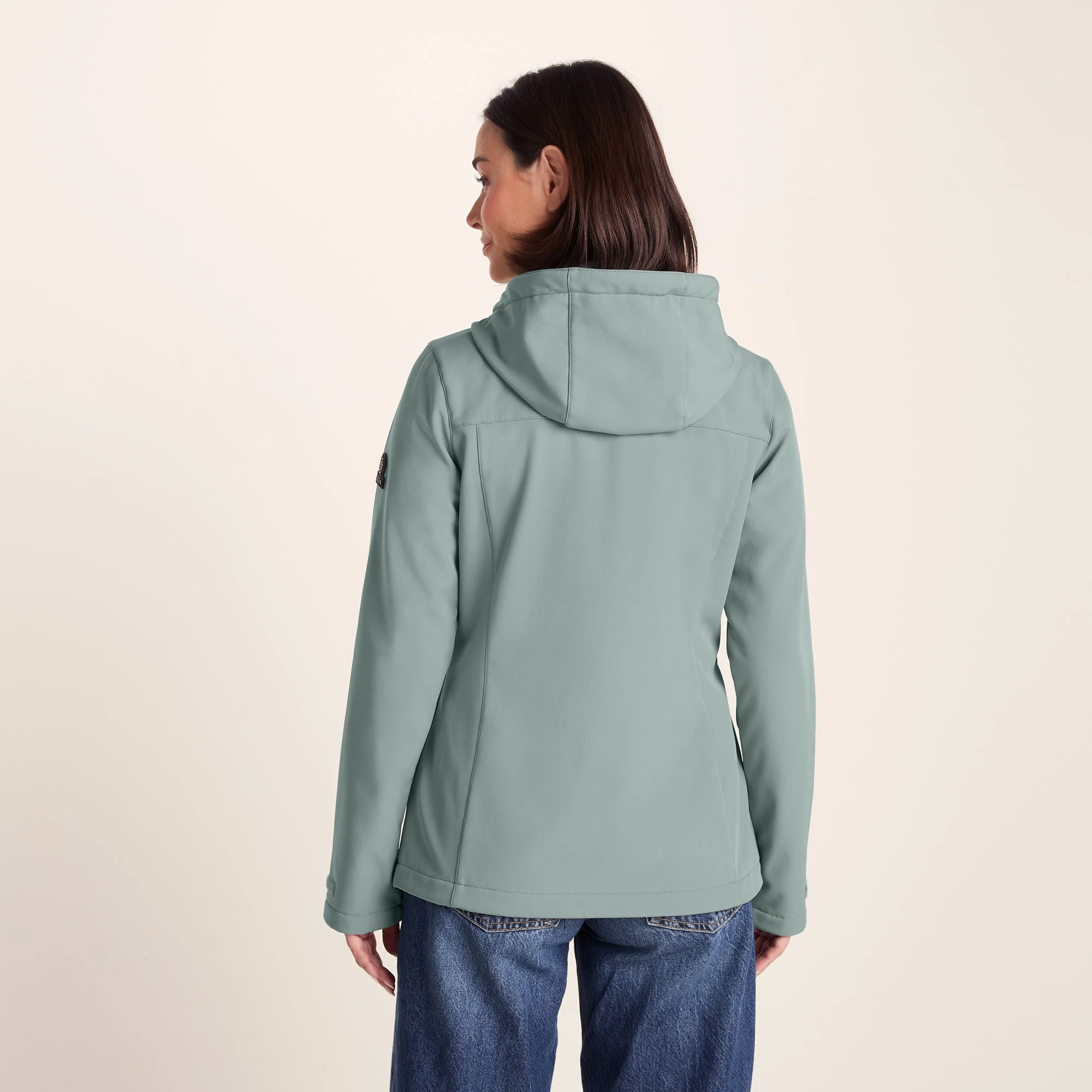 Keld Womens Shower Resistant Hooded Softshell Jacket - Smokey Teal - Image 4