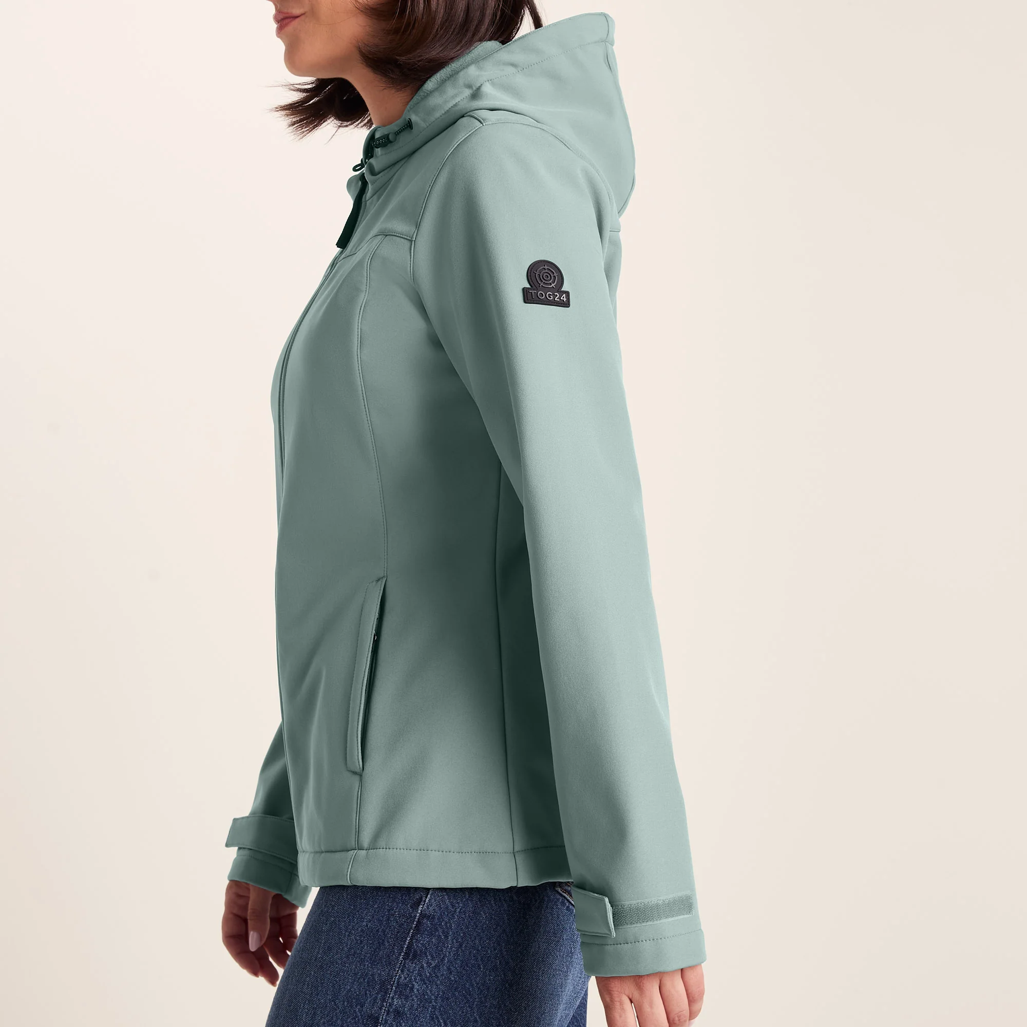 Keld Womens Shower Resistant Hooded Softshell Jacket - Smokey Teal - Image 7
