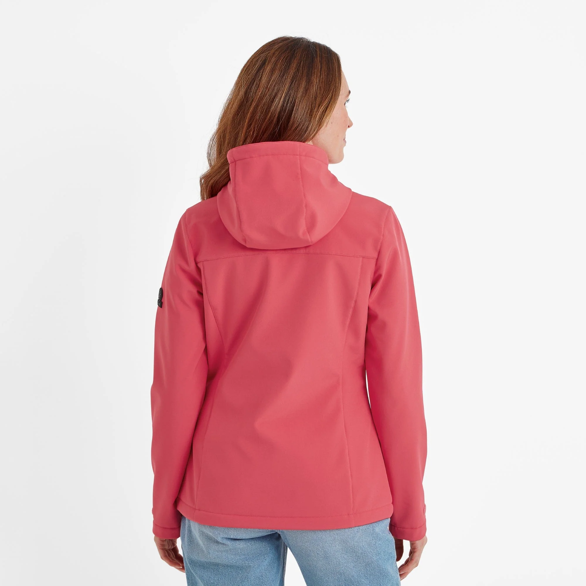 Keld Womens Shower Resistant Hooded Softshell Jacket - Sunset Coral - Image 3