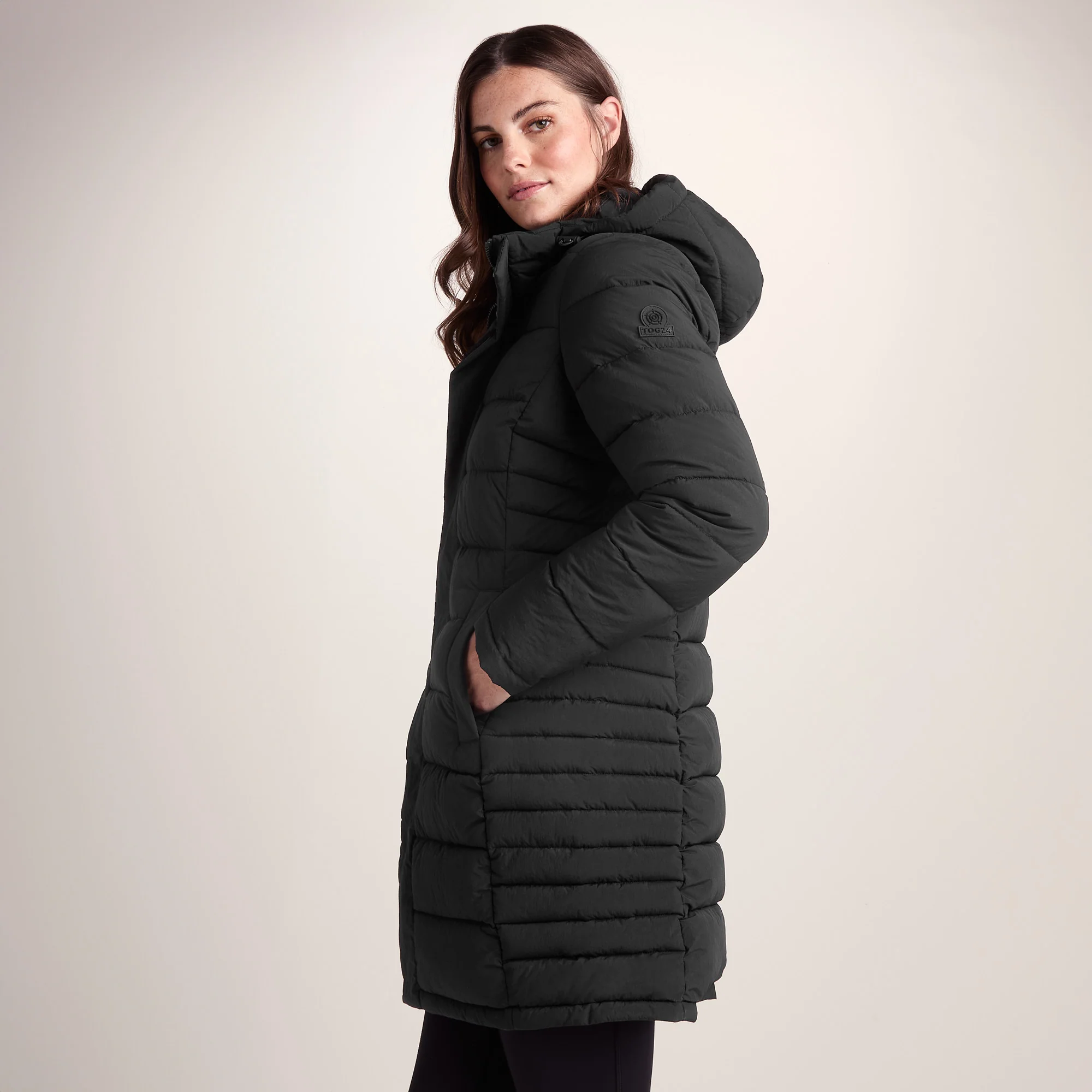 Kirkham Womens Long Shower Resistant Insulated Jacket - Black - Image 3