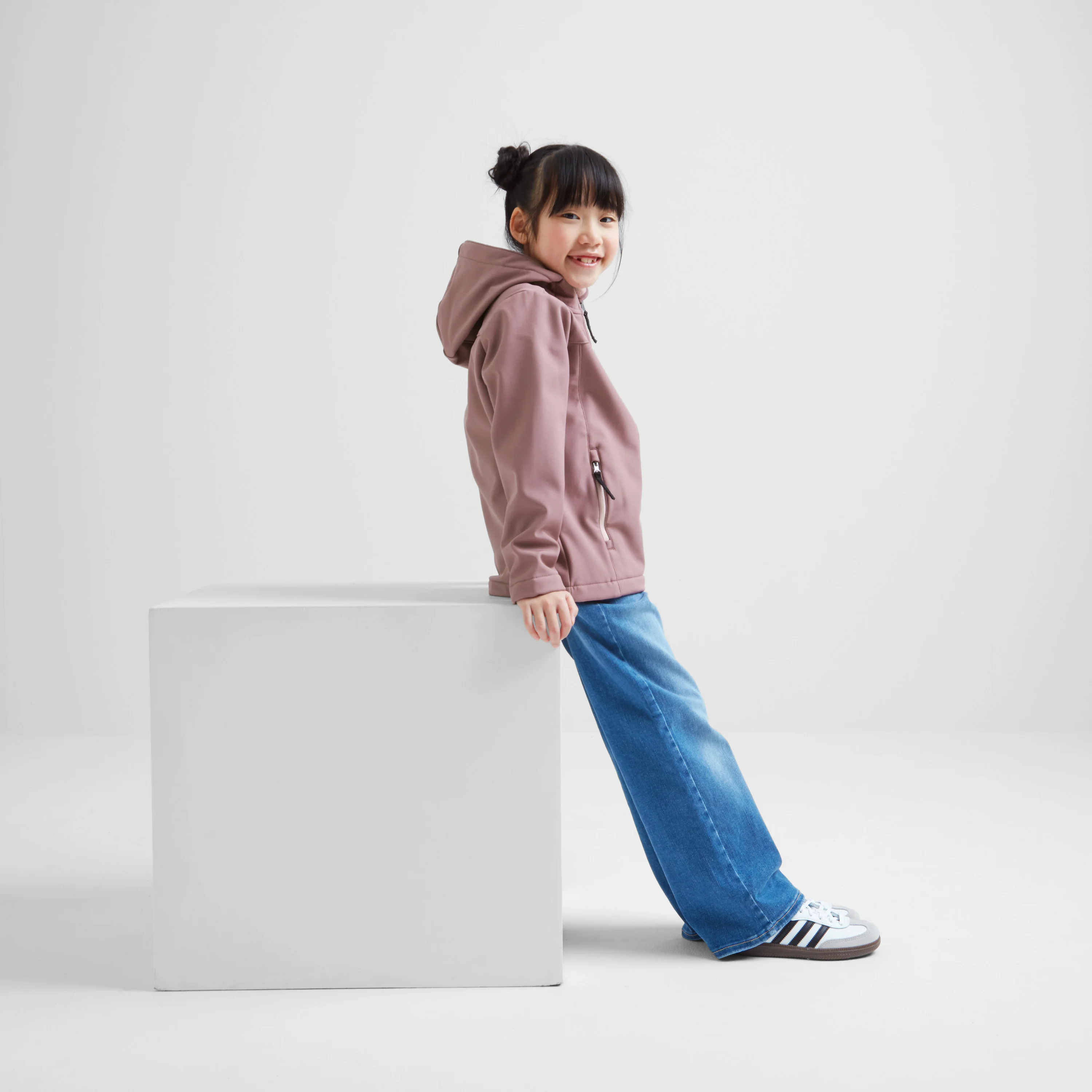 Koroma Kids Softshell Hooded Jacket - Mauve - Image 3