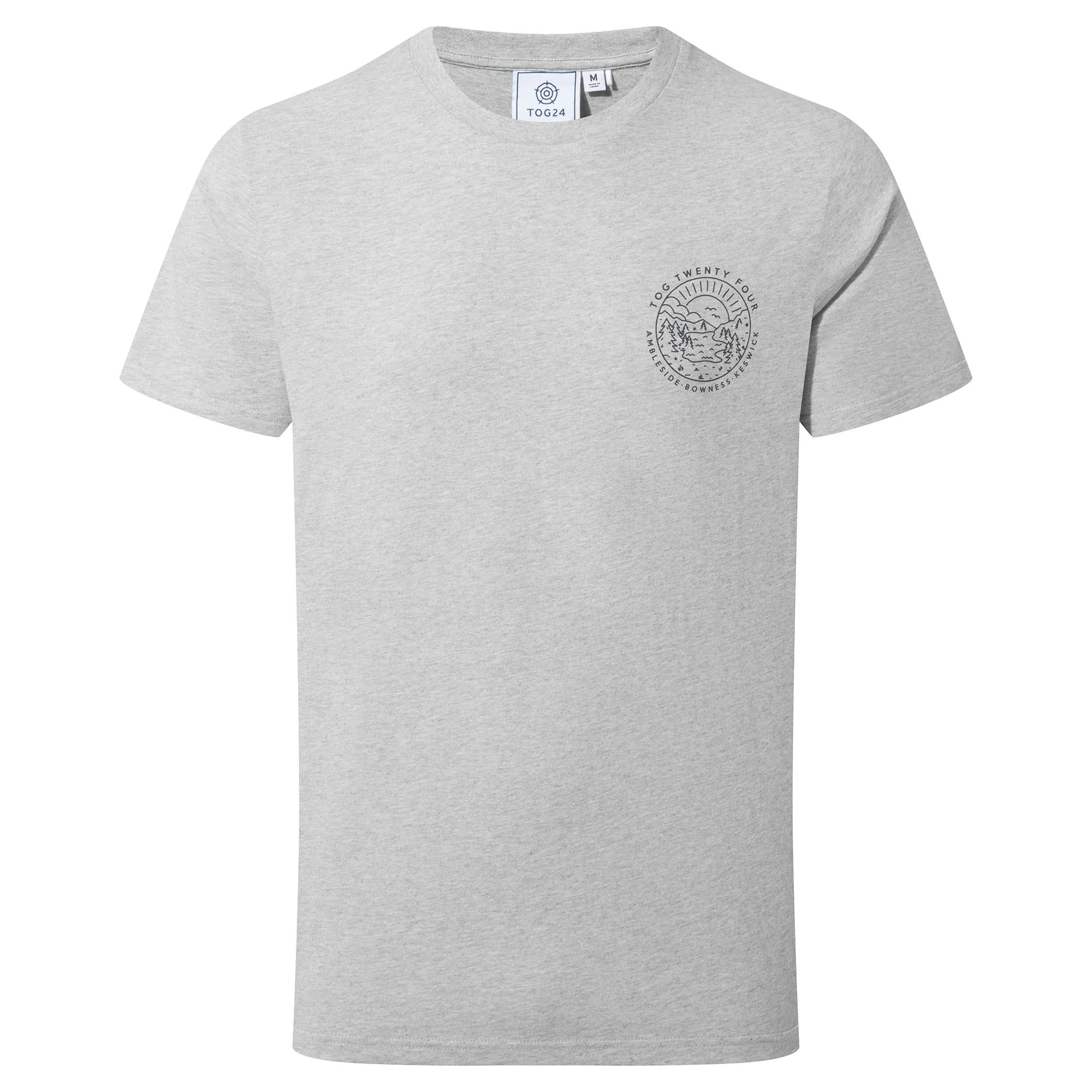 Lakes Mens 100% Cotton Supersoft T-Shirt - Light Grey Marl - Image 5