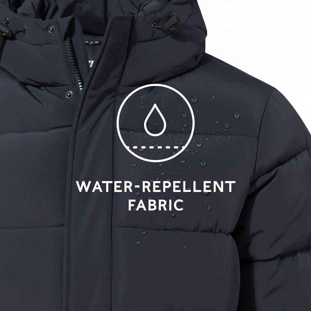 Langrick Mens Long Insulated Jacket - Dark Indigo - Image 7