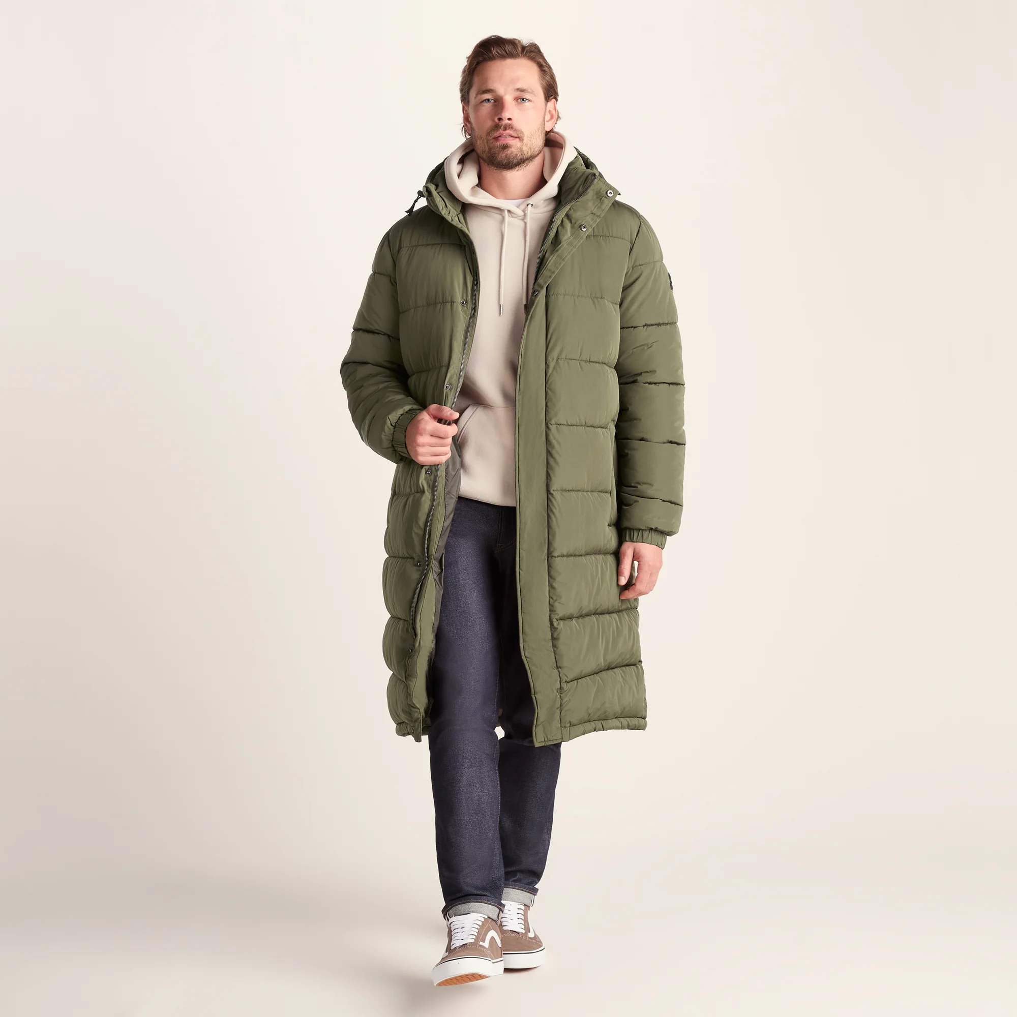 Langrick Mens Long Insulated Jacket - Khaki