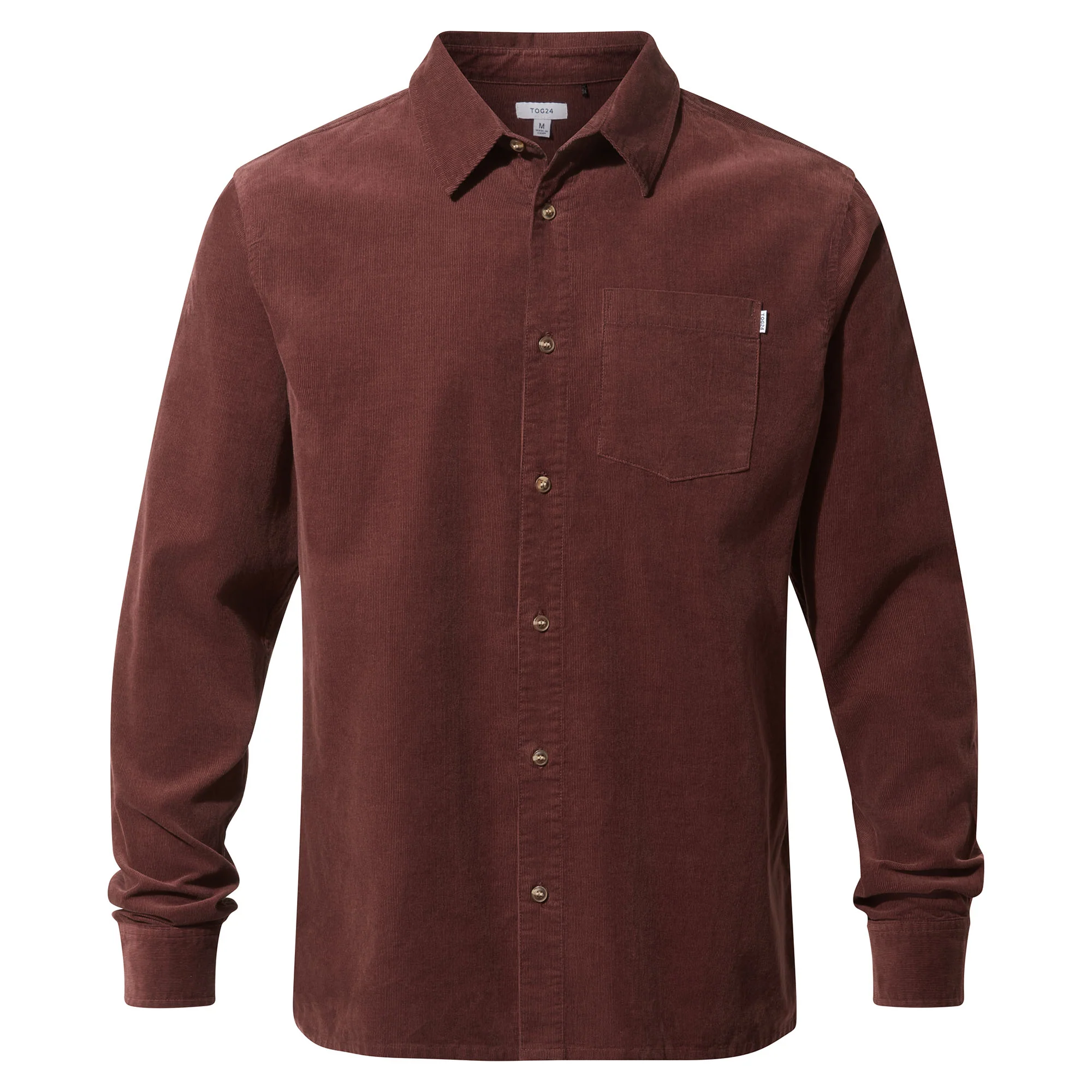 Lenny Mens Long Sleeve Lightweight Corduroy Shirt - Port - Image 6