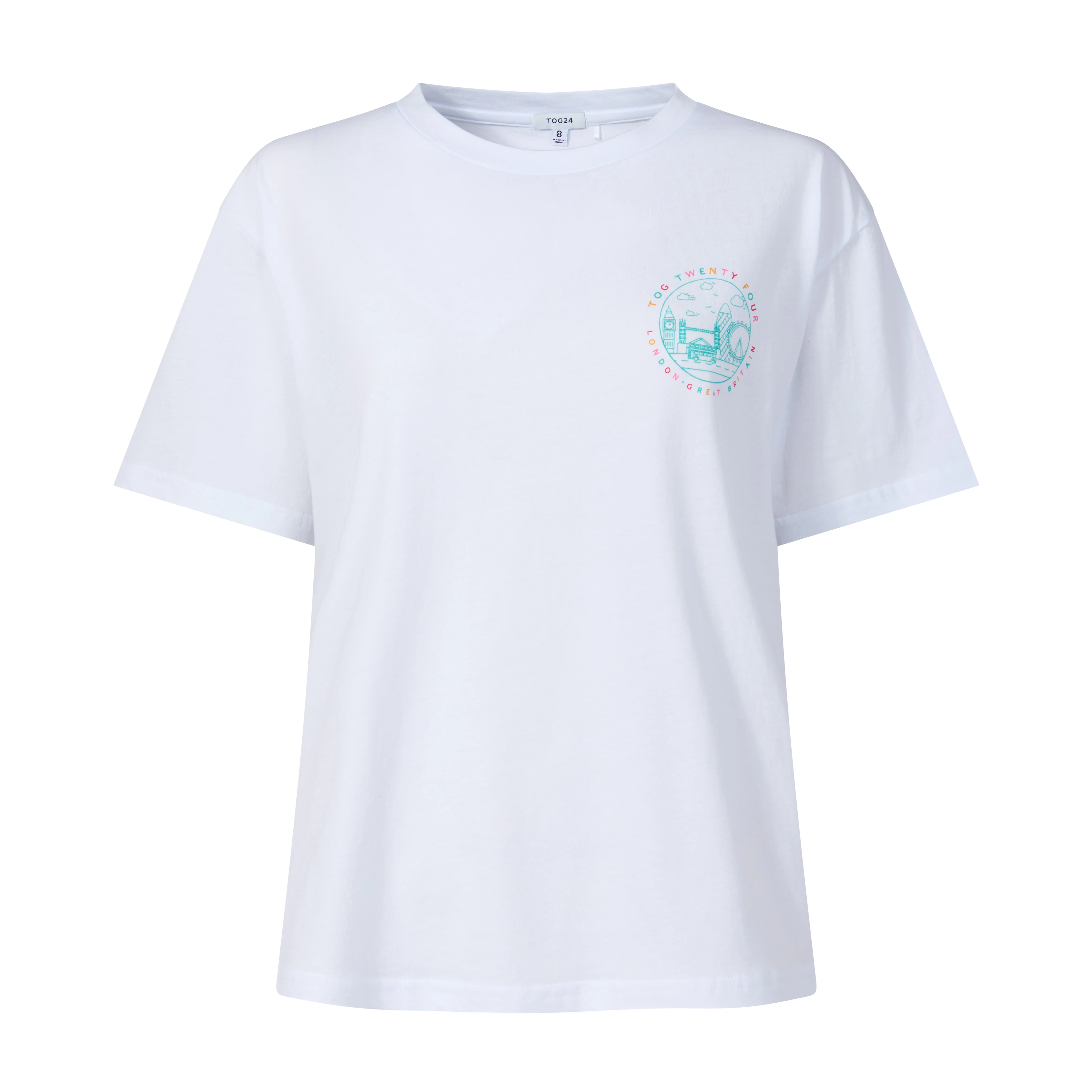 London Womens 100% Cotton Supersoft Relaxed Fit T-Shirt - Optic White - Image 8
