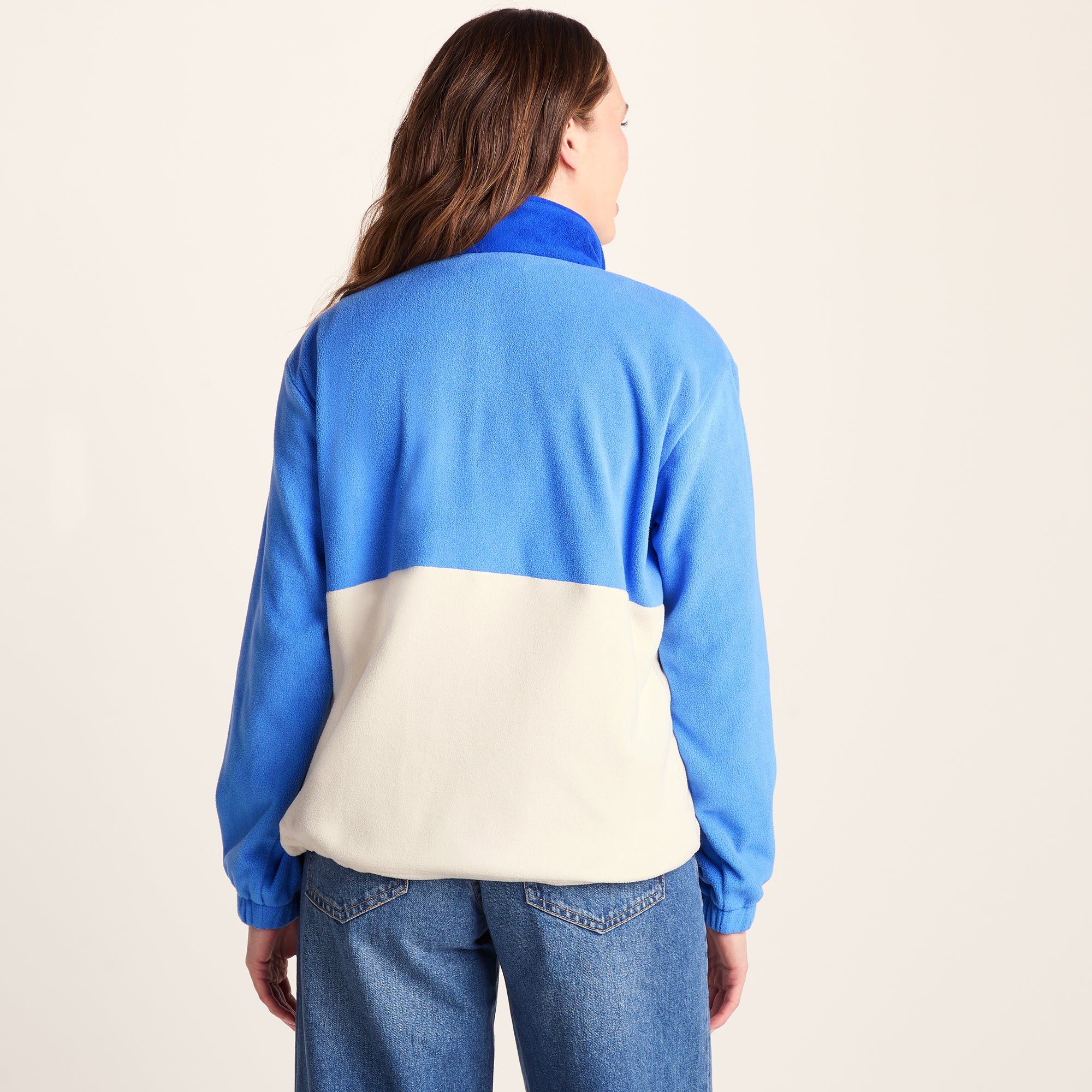 Lowca Womens Relaxed Fit 1/2 Zip Microfleece - Cornflower Blue - Image 3