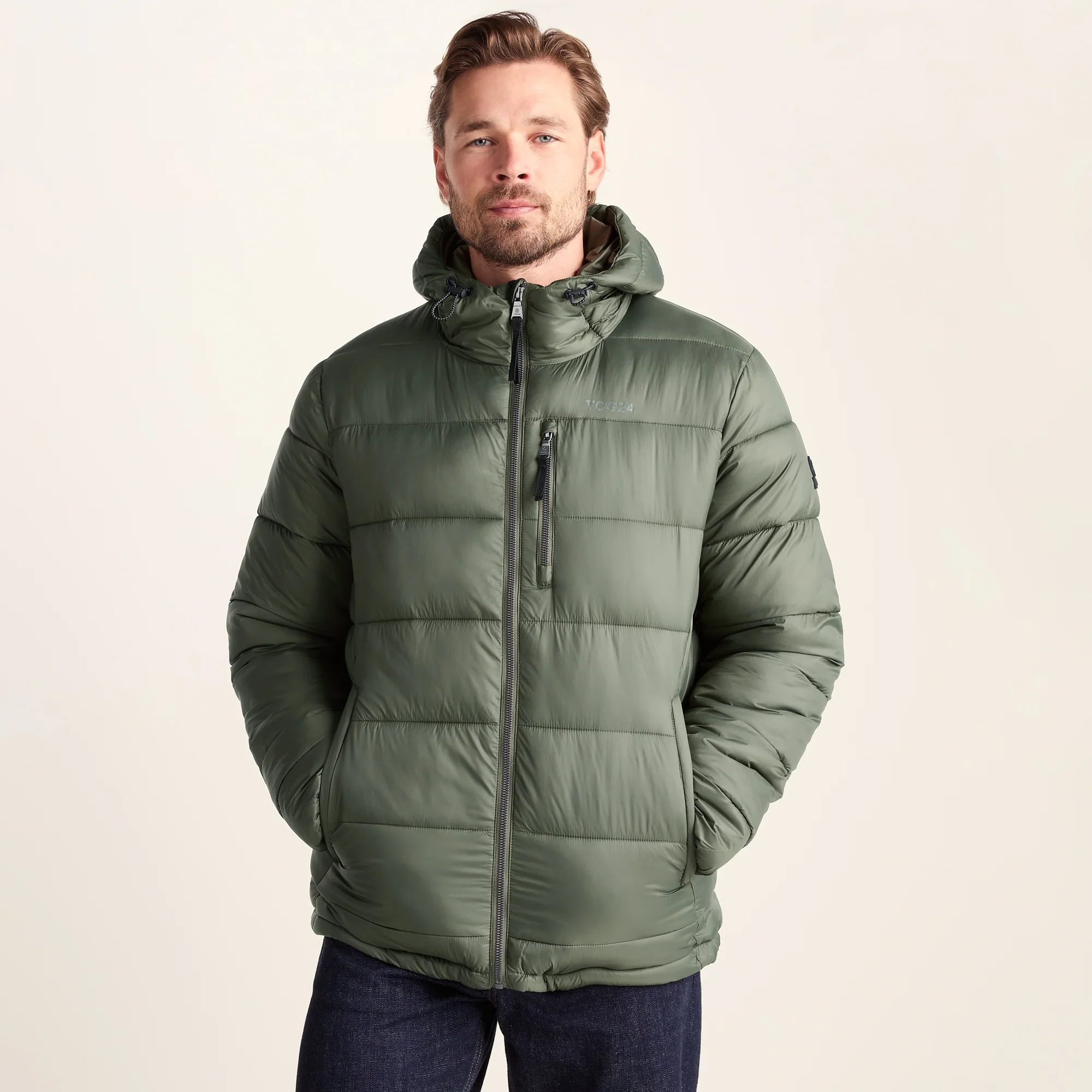 Maloney Mens Wind Resistant Insulated Jacket - Khaki - Image 2