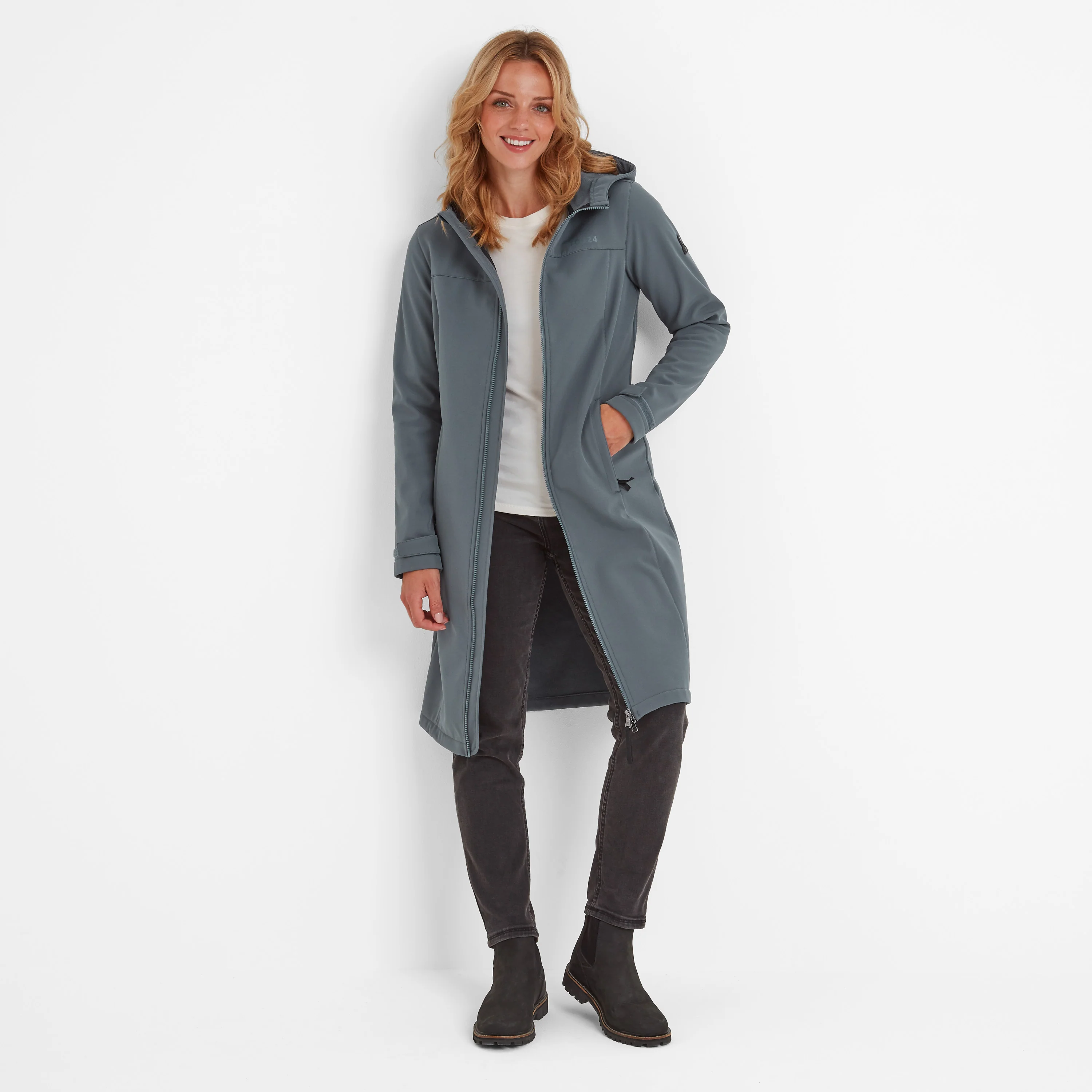 Marina Womens Long Water Resistant Softshell Jacket - Graphite - Image 3