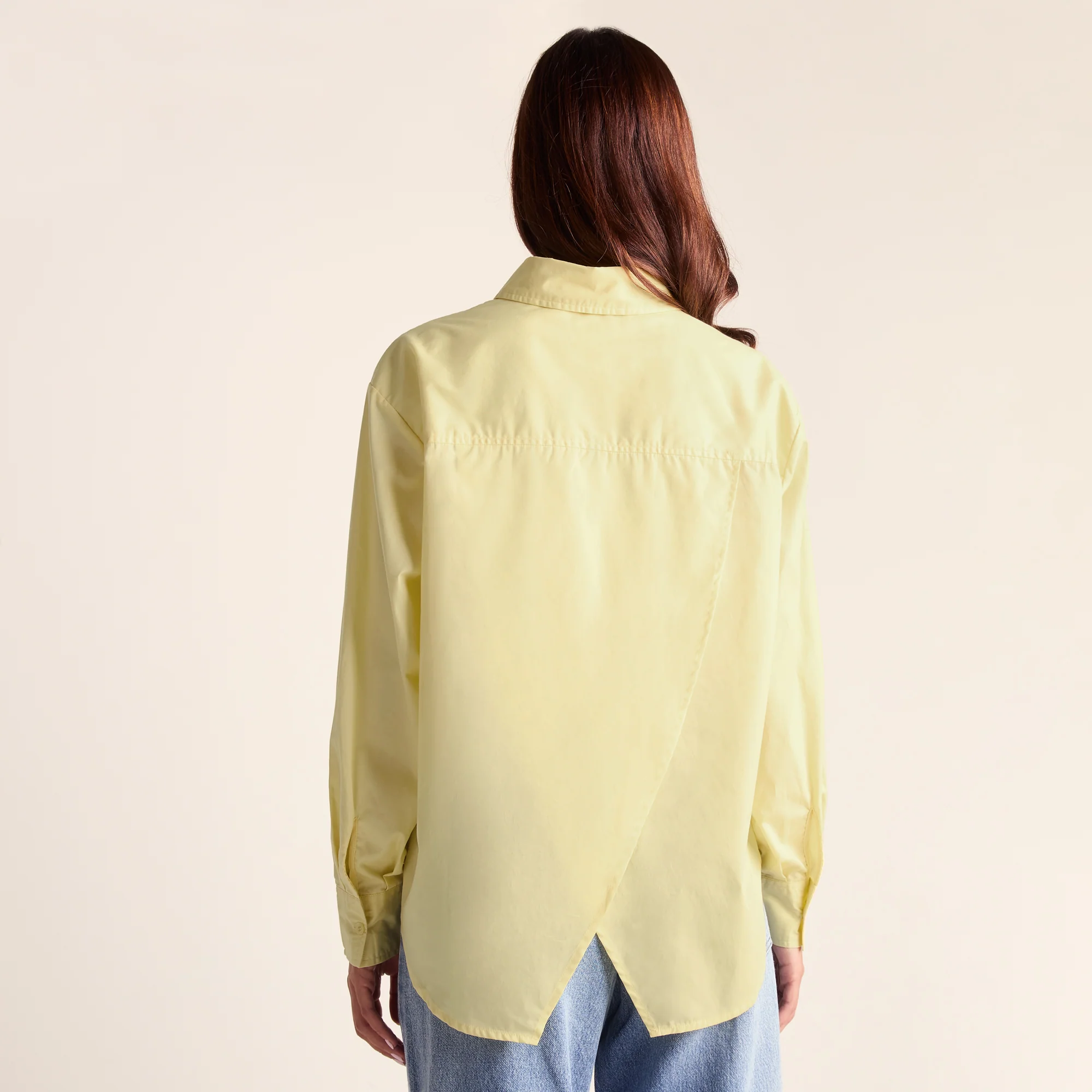 Marnie Womens 100% Cotton Oversized Shirt - Butter Yellow - Image 3