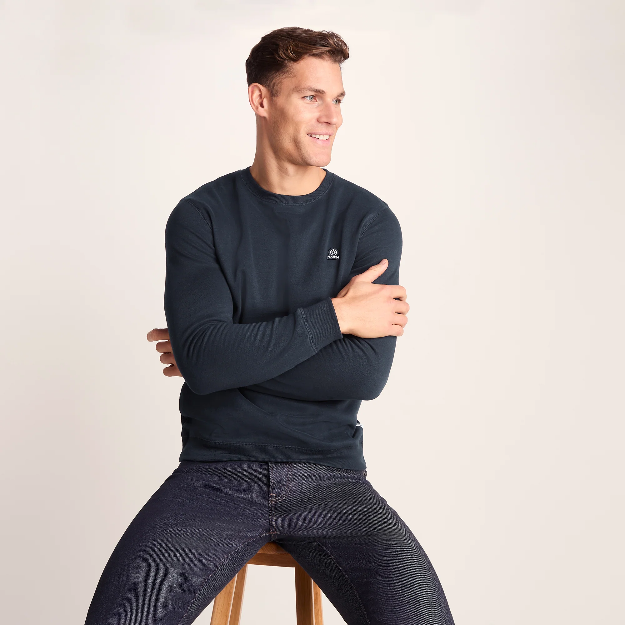 Mellor Mens Supersoft Cotton Rich Sweat - Dark Indigo - Image 3