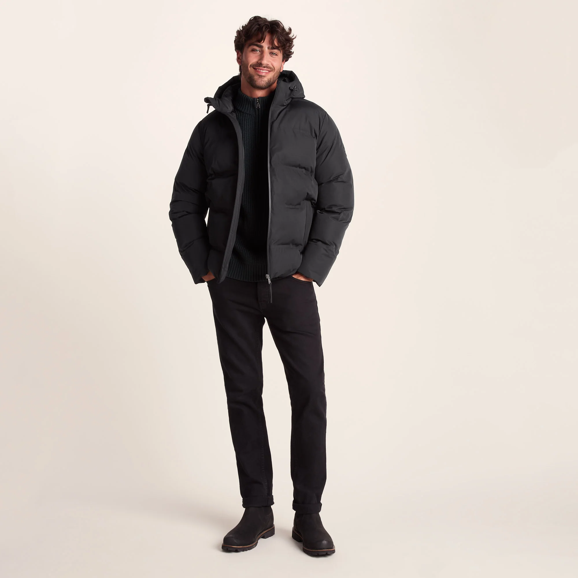 Menka Mens Shower Resistant Insulated Jacket - Black - Image 3