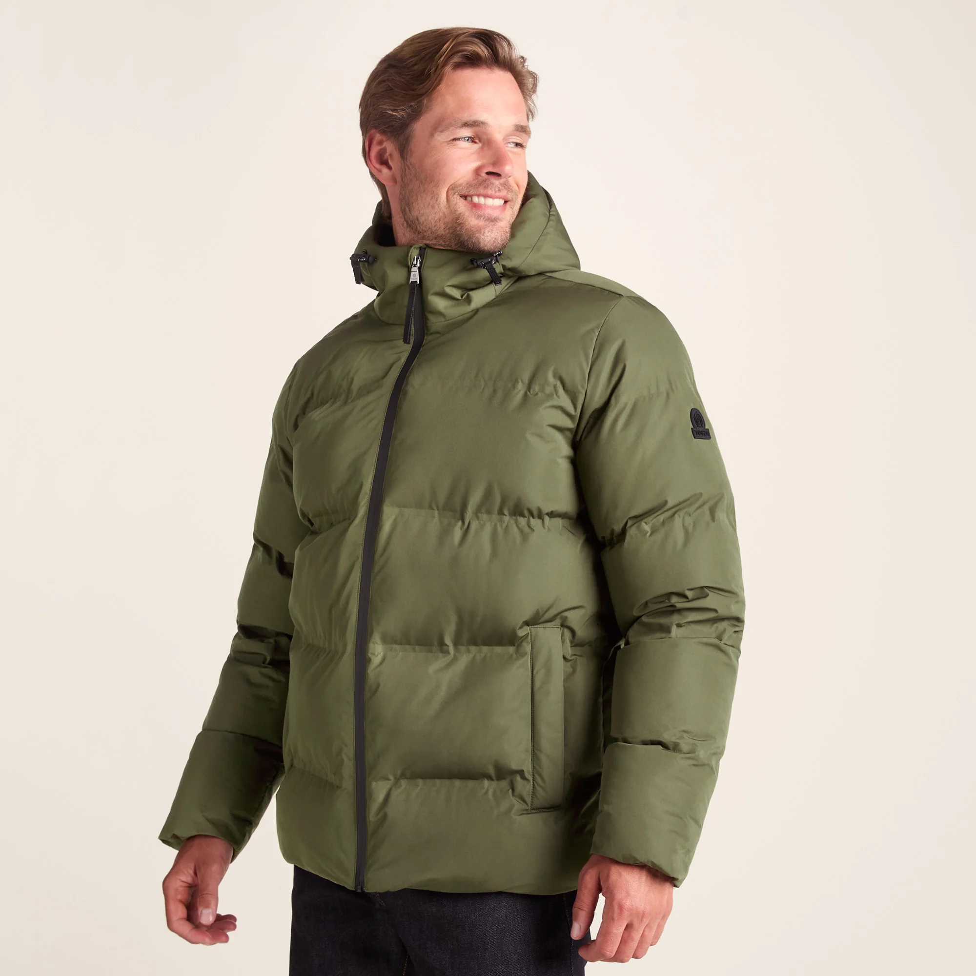 Menka Mens Shower Resistant Insulated Jacket - Khaki - Image 2