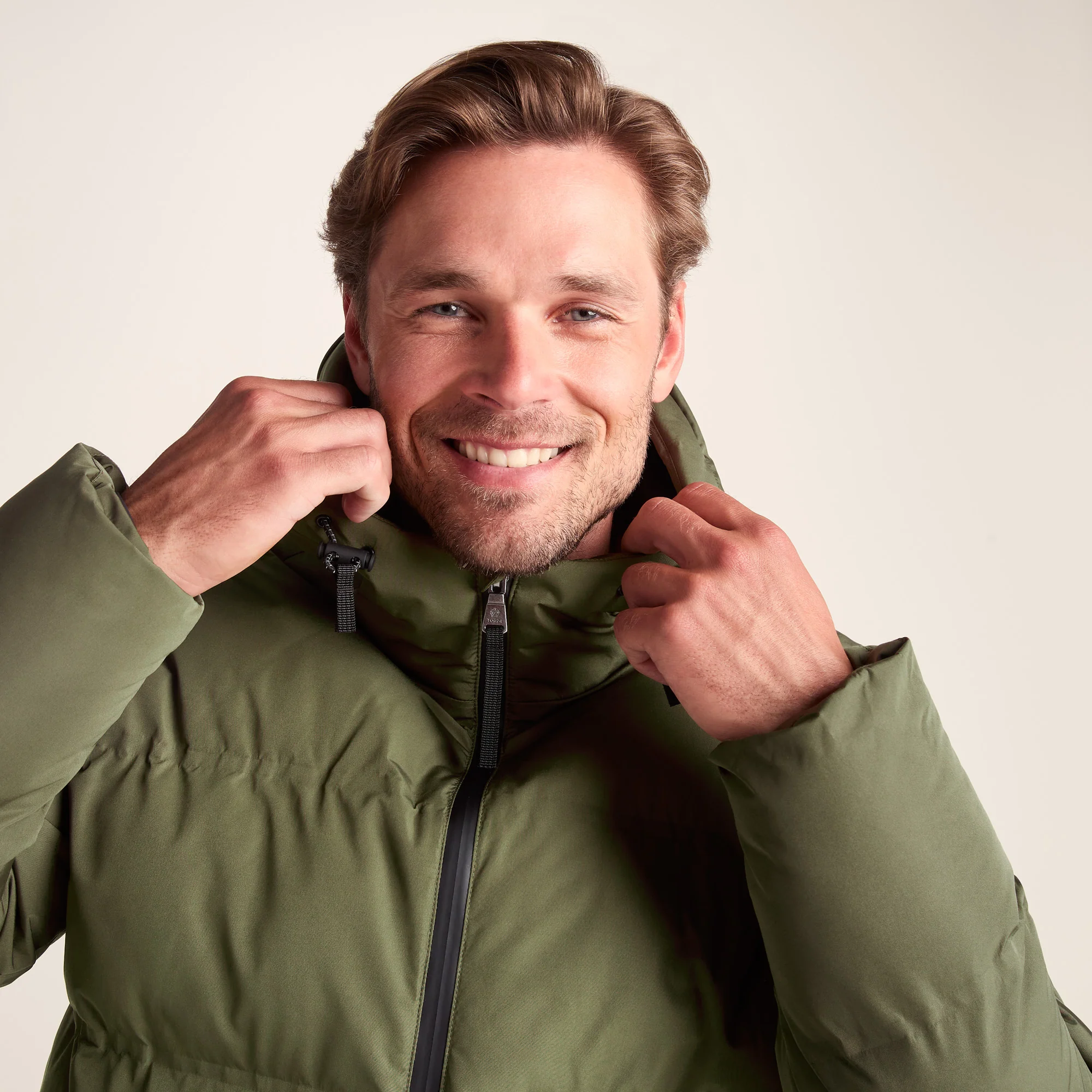 Menka Mens Shower Resistant Insulated Jacket - Khaki - Image 5