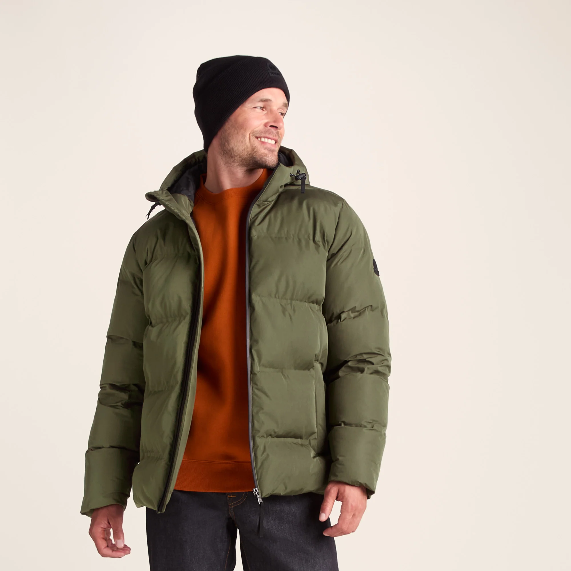 Menka Mens Shower Resistant Insulated Jacket - Khaki - Image 7